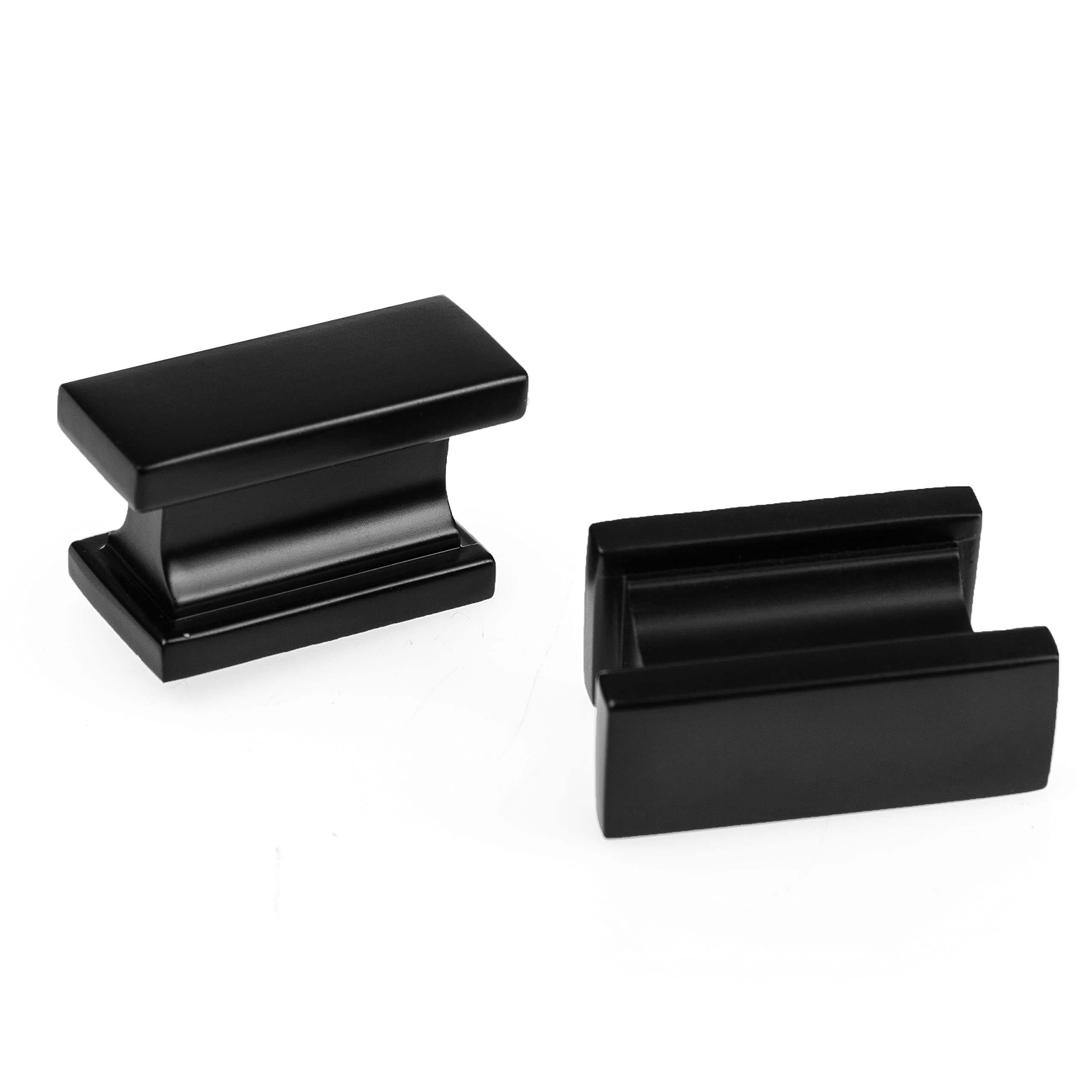Ilyapa 10-Pack Flat Black Kitchen Cabinet Knobs - Rectangle Drawer Pulls - Durable Cabinet Hardware for Modern Kitchens, Bathrooms & Furniture (Easy Installation)
