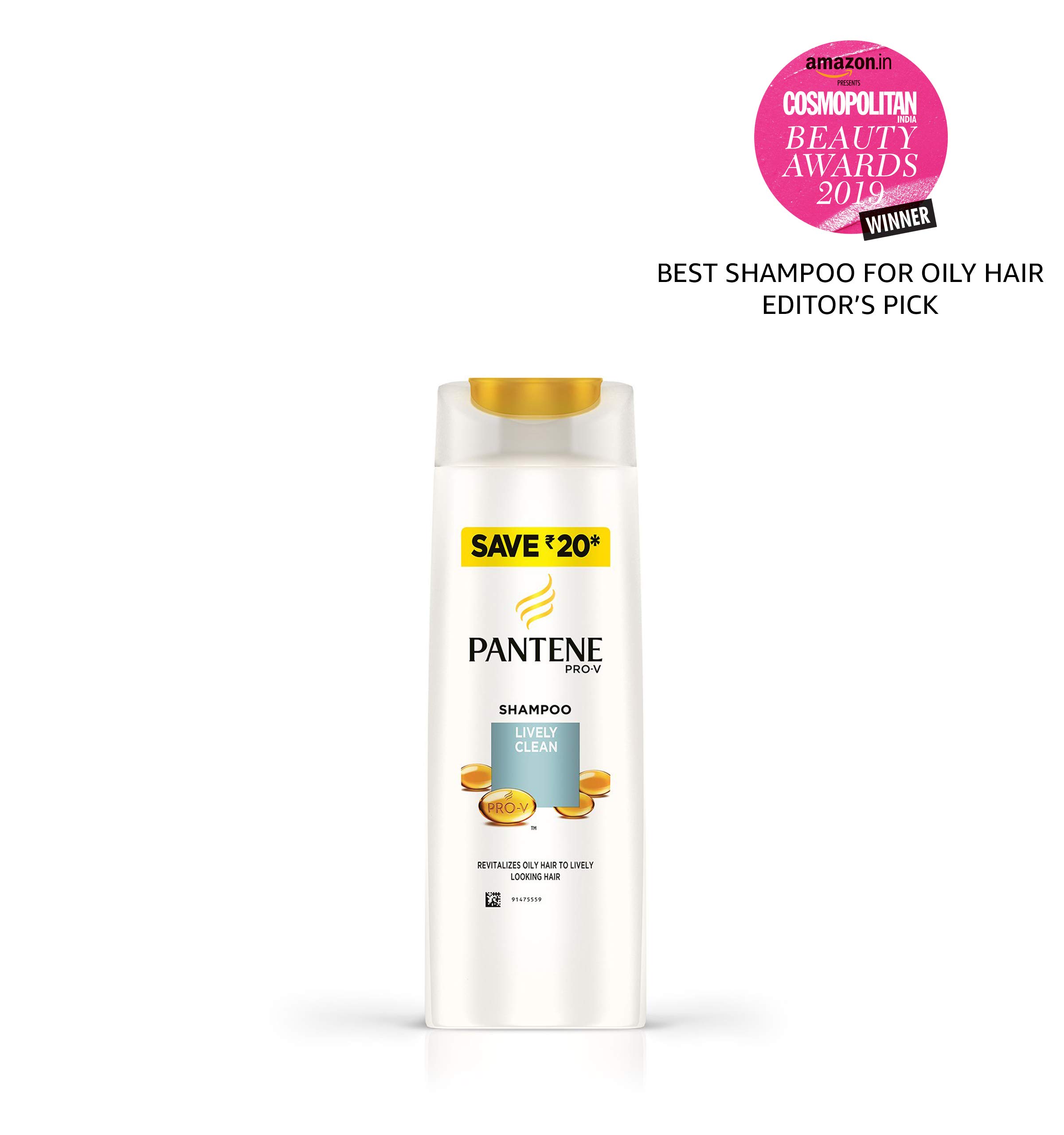 Pantene Lively Clean Shampoo for Shiny Hair - 200ml Bottle | Daily Volumizing & Refreshing Hair Care | Perfect for Home & Travel Use