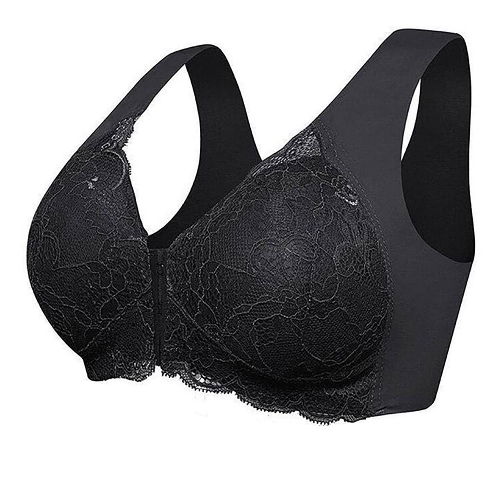 5D Shaping Seamless Push Up Sports Bra for Women - Front Closure Lace Low Back Design - Perfect for Yoga, Gym & Everyday Wear