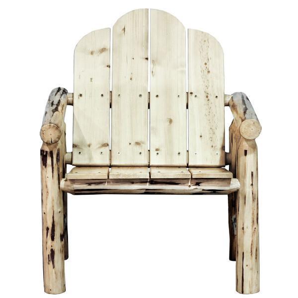 Montana Log Deck Chair - Rustic Outdoor Wooden Patio Lounge Chair for Garden, Poolside & Backyard Relaxation | Heavy Duty & Weather Resistant