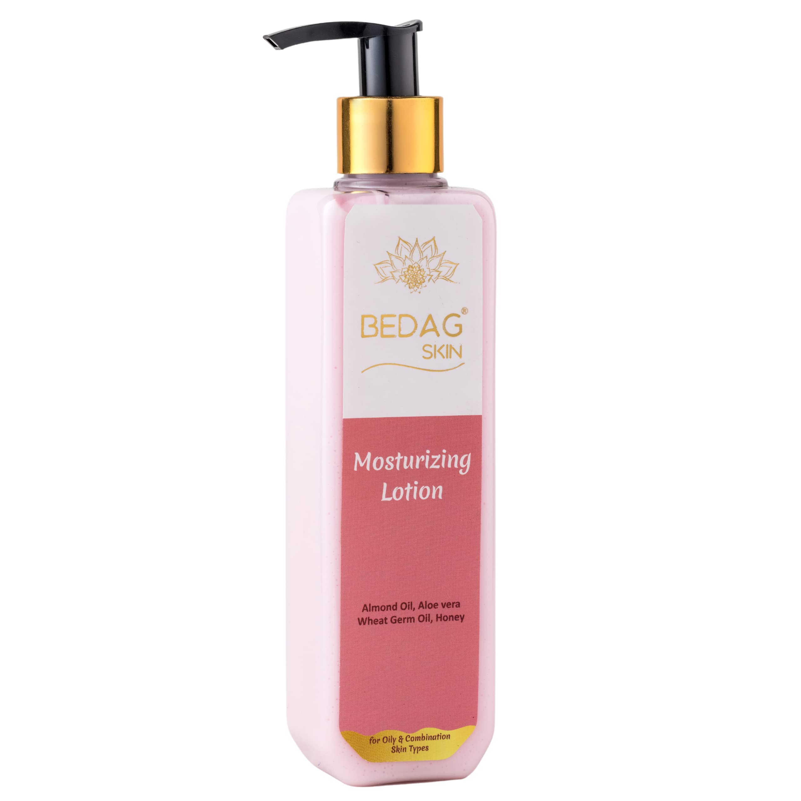 BEDAG Skin Moisturizing Lotion with Almond Oil, Aloe Vera, Wheat Germ Oil & Honey - 200mL Hydrating Body Lotion for Dry Skin - Perfect for Daily Use, After Shower & Night Care