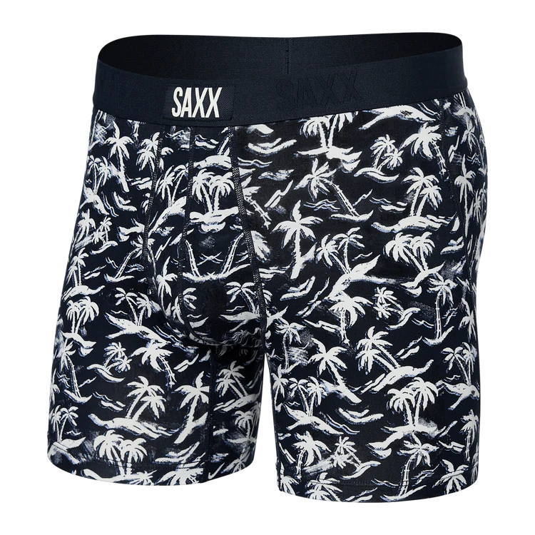 SAXX Vibe Super Soft Castaway Boxer Briefs for Men - Dark Ink - Ultra Comfortable Underwear for Everyday Wear, Workout & Travel