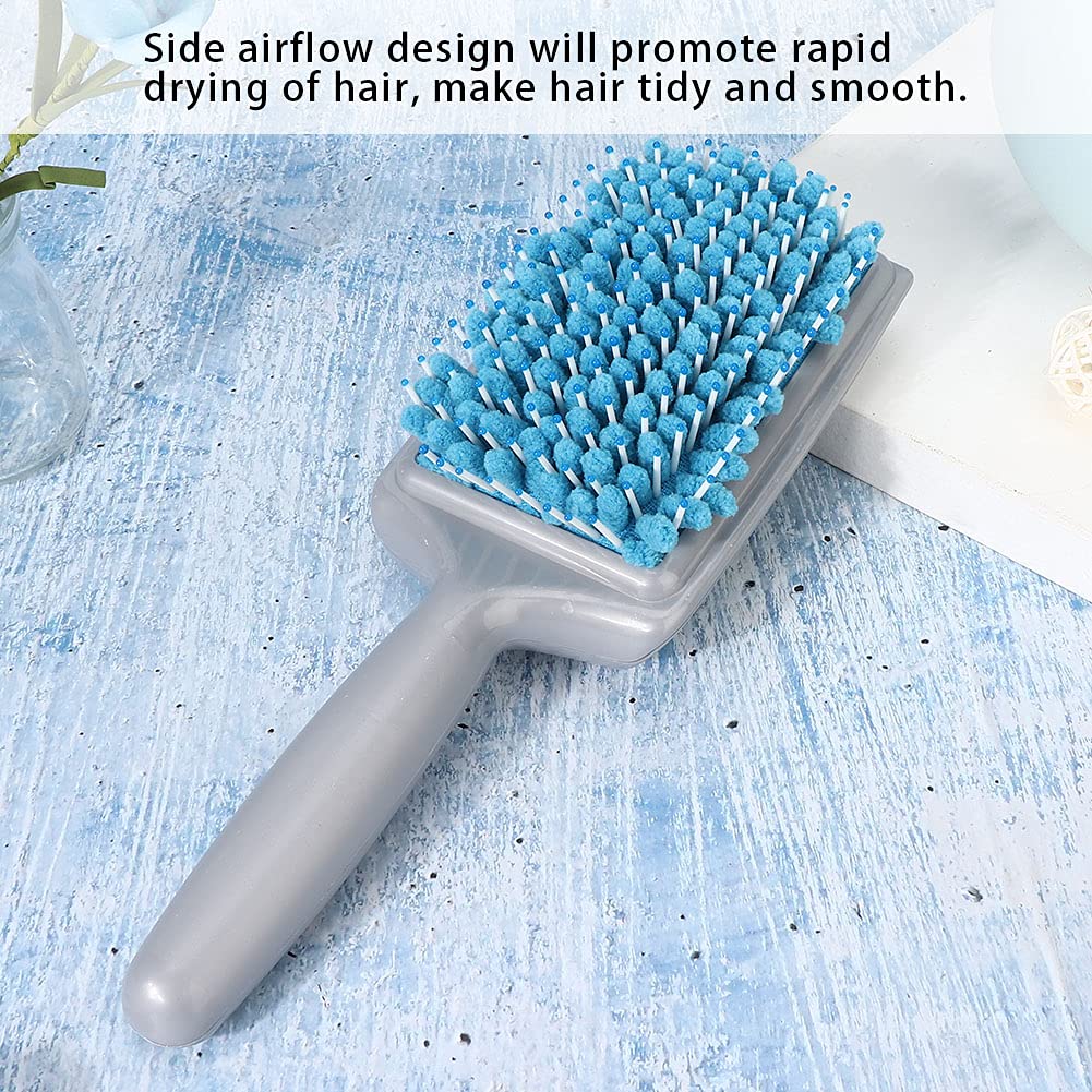 Cocoarm Quick-Dry Hair Brush - Anti-Static Microfiber for Scalp Massage & Styling (Blue)