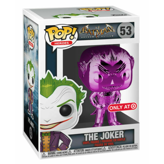 DC Batman Arkham Asylum The Joker Purple Chrome Action Figure - Collectible Superhero Toy for Fans & Display - Perfect for Comic Con, Gaming Rooms & Batman Collections