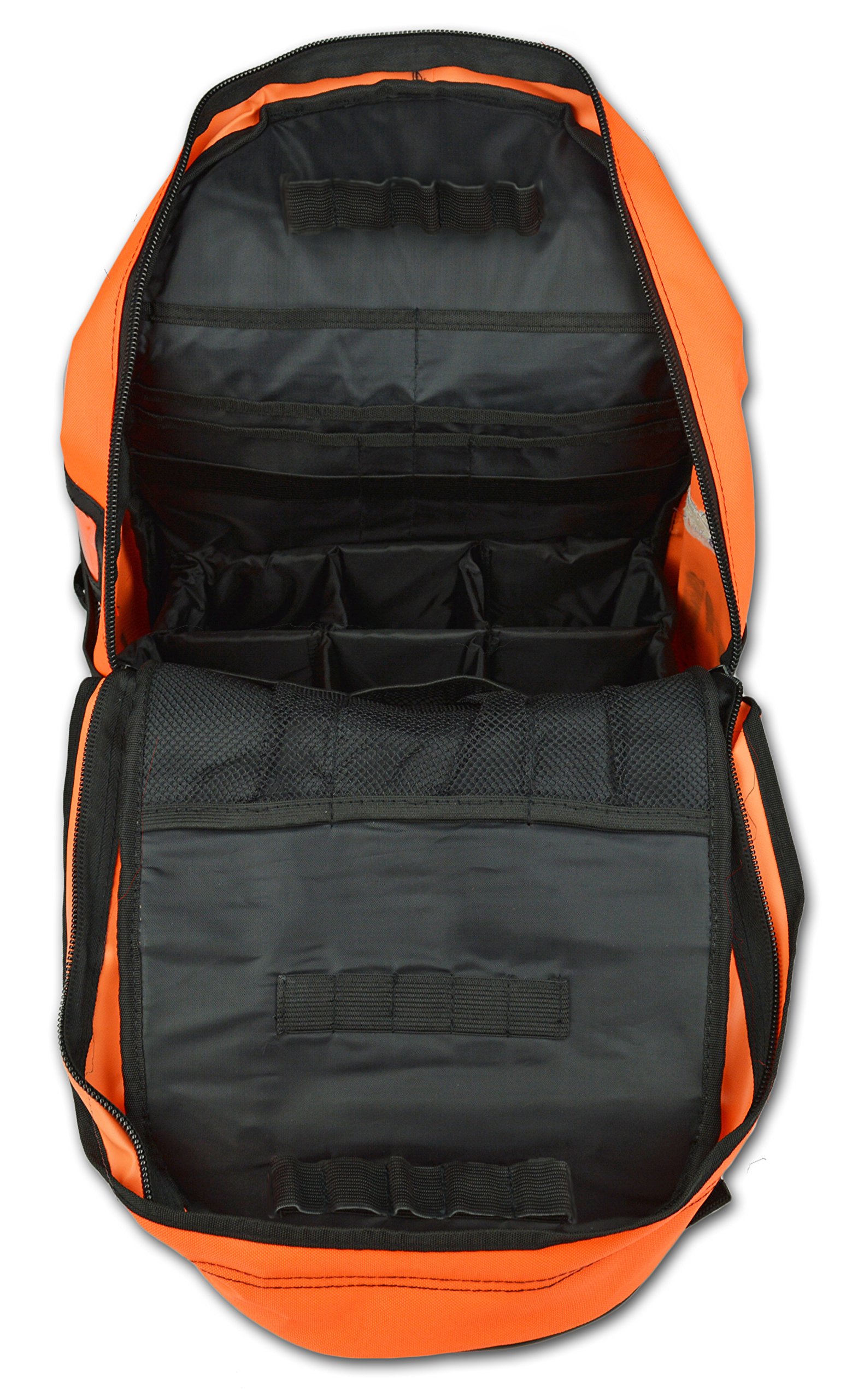 Lightning X EMT EMS First Responder Backpack - Fully Stocked First Aid Kit (Fluorescent Orange) - Ideal for Emergency Medical Technicians, Paramedics & Outdoor Adventures