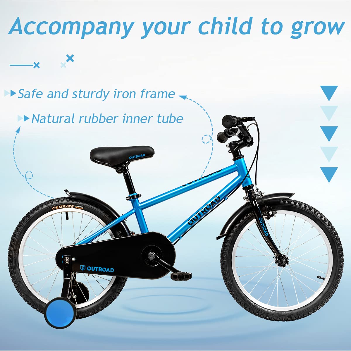 14/16/18 Inch Foldable Kids Bike with Training Wheels - Adjustable Toddler Bicycle for Boys & Girls Ages 3-9 Years - Beginner Bike with Dual Brake System - Multi-Color Children's Bicycle for Outdoor Play, Park Rides & Learning to Cycle