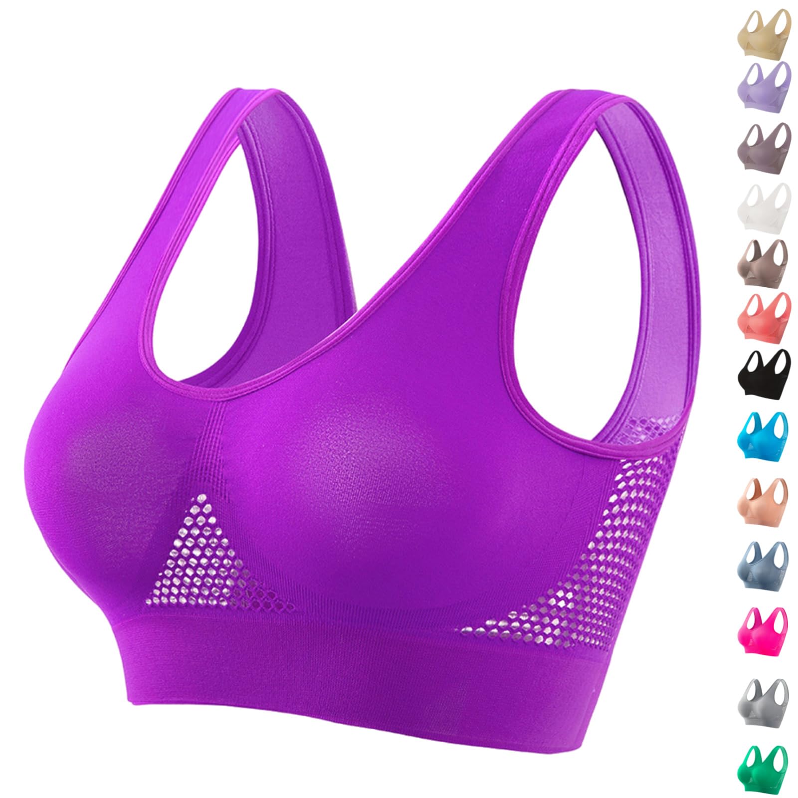 Wirefree Sports Bras for Women - High Impact Support, Comfort & Breathable for Large Bust - Perfect for Running & Gym