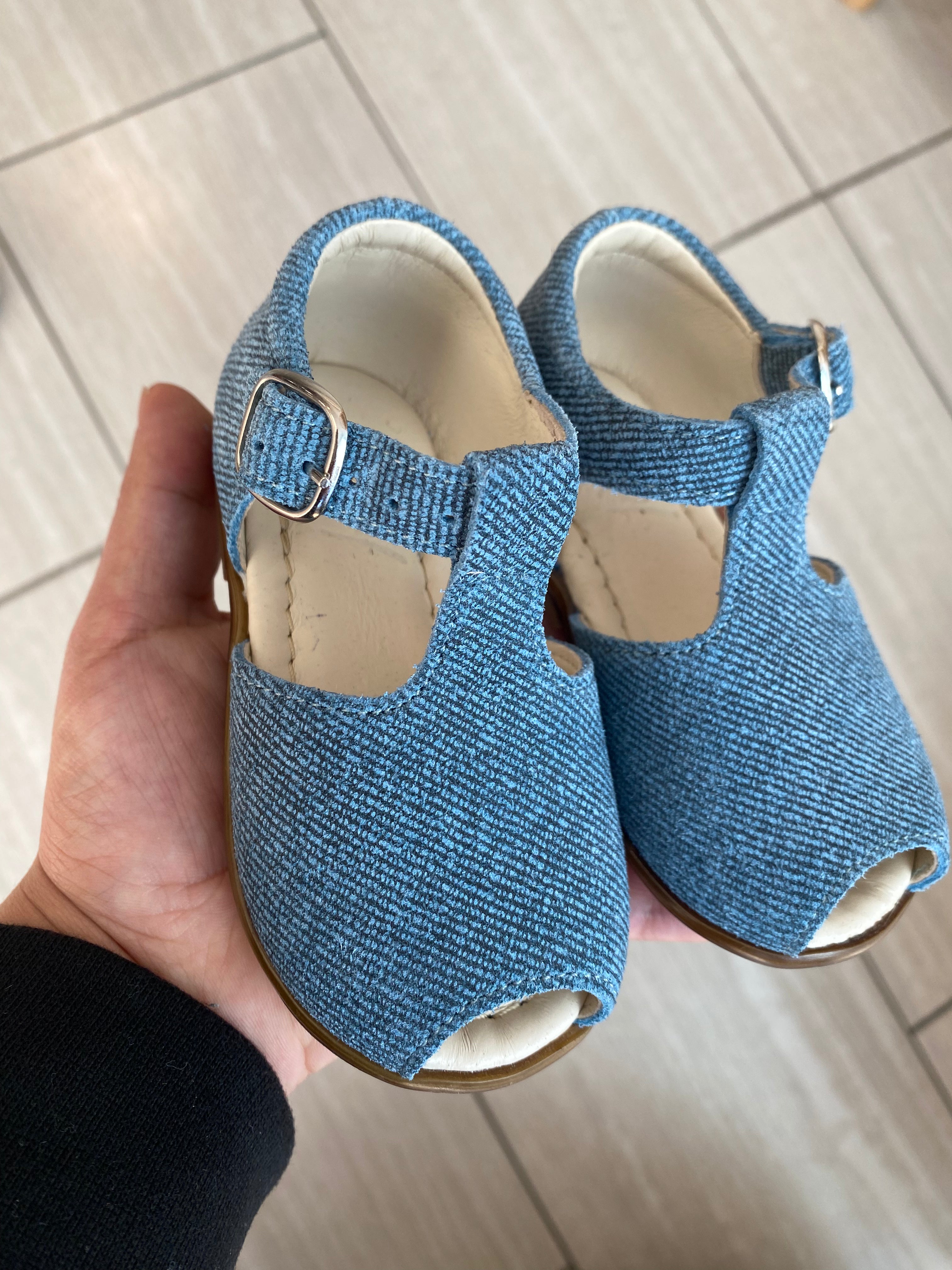 Emel Capri Denim Baby Sandals for Girls | Soft & Comfortable Toddler Walking Shoes | Perfect for Summer Outfits, Beach Trips & Playdates