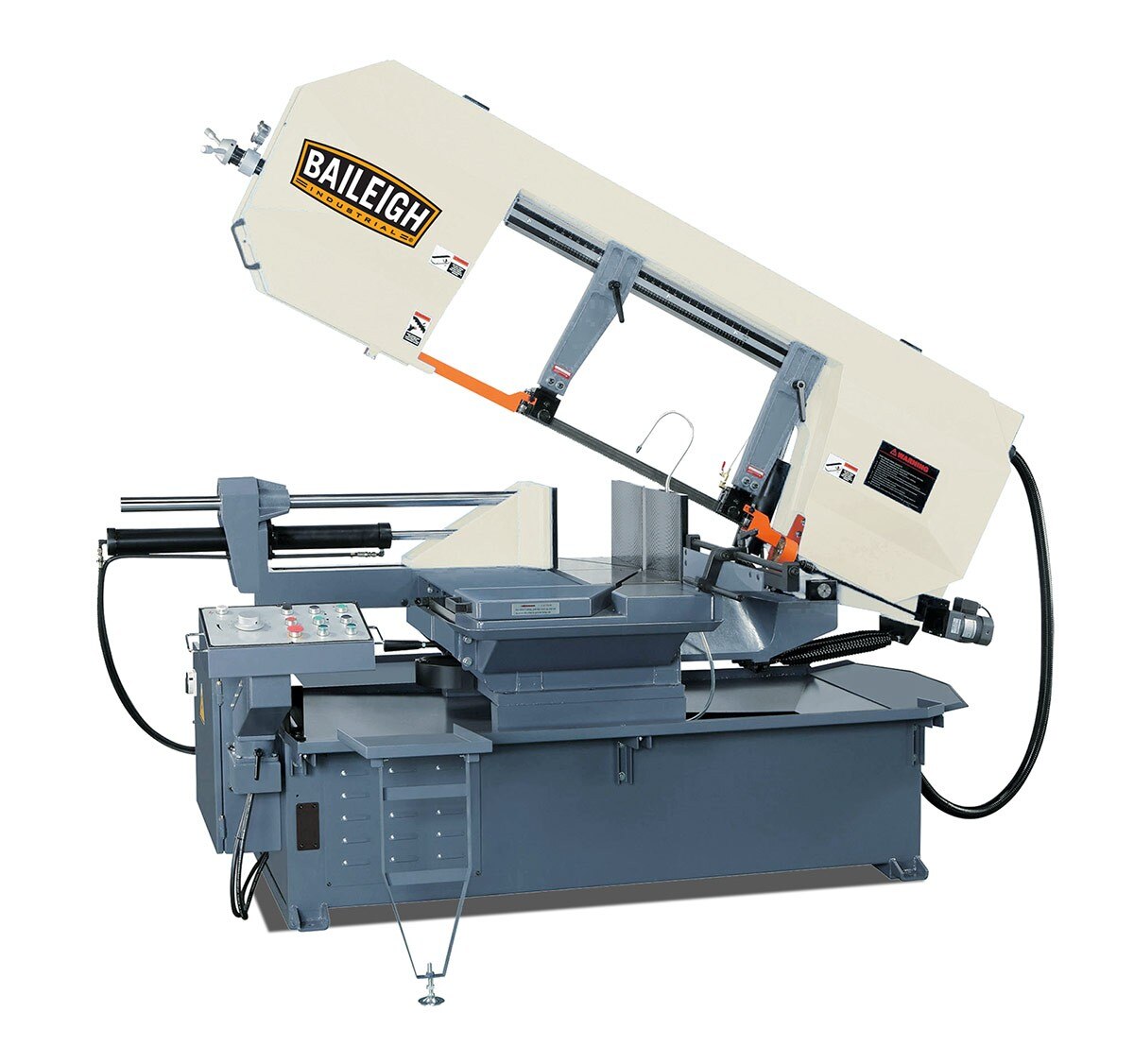 Baileigh Industrial BA9 1001389 Semi-Automatic Dual Mitering Horizontal Band Saw BS-24SA-DM - Perfect for Metal Fabrication and Woodworking Projects