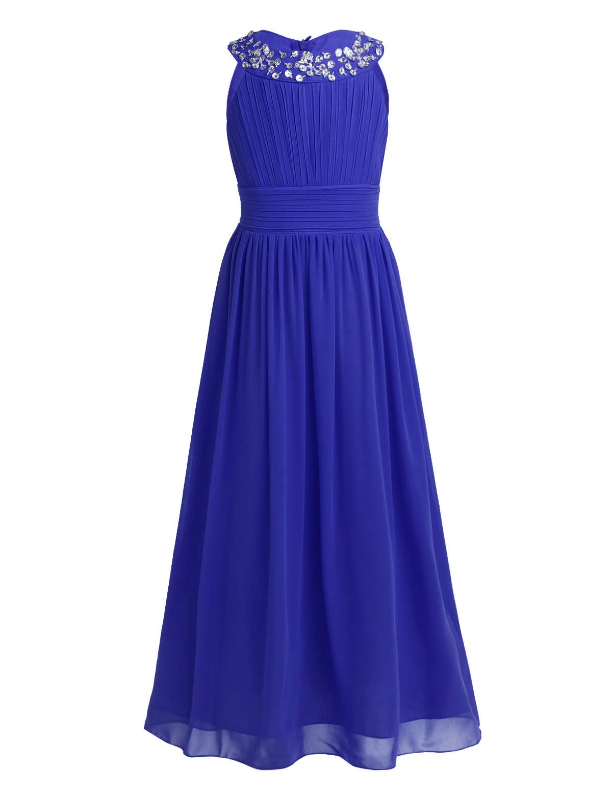 Aiihoo Elegant Beaded Chiffon Maxi Dress for Women - Wedding, Bridesmaid, Prom, Party & Special Occasions | Flowy Formal Gown for Dances, Evening Events & Celebrations