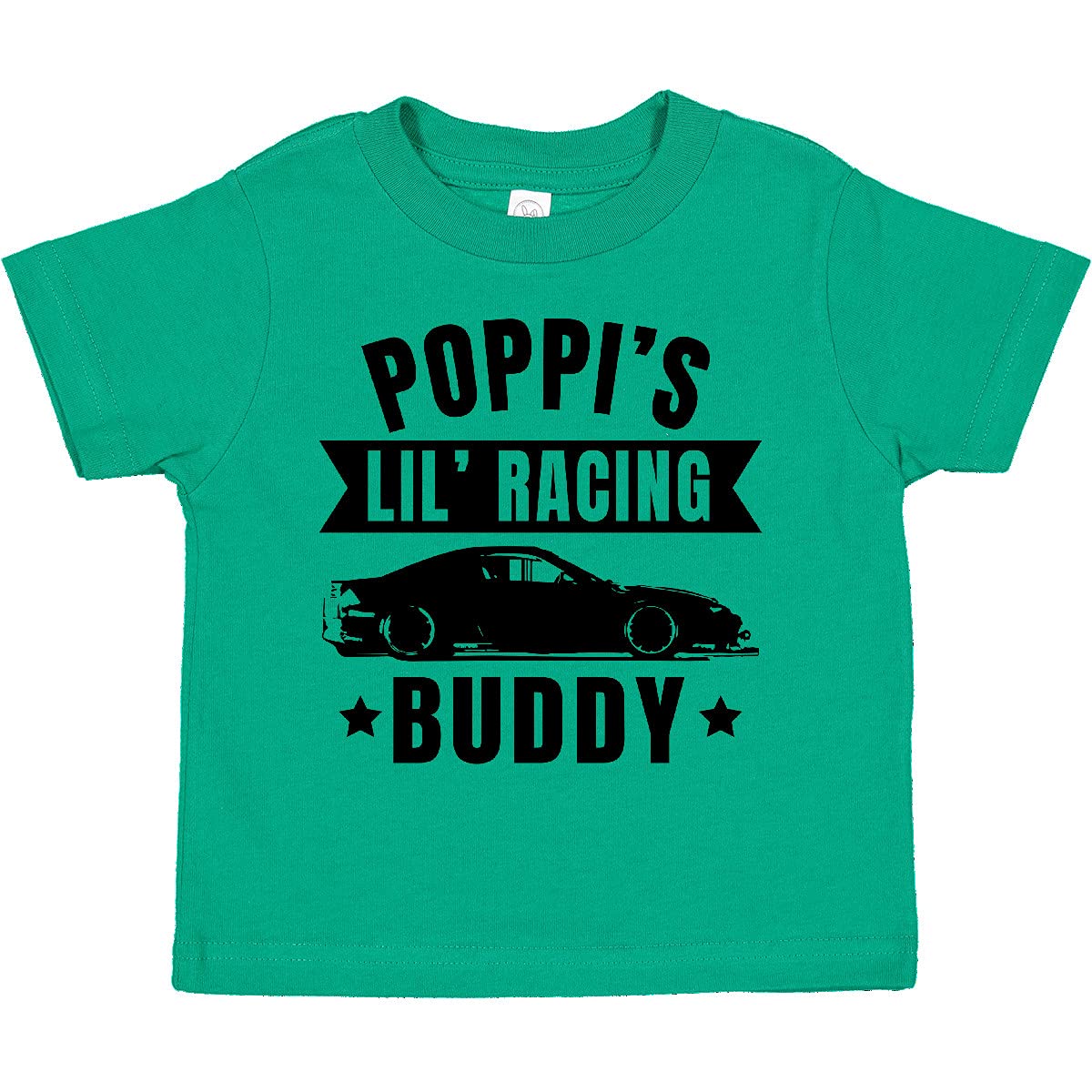 Poppis' Lil' Racing Buddy Toddler T-Shirt with Car Silhouette - Cute Boys Graphic Tee for Toddlers - Perfect for Playdates, Races & Car-Themed Birthday Parties