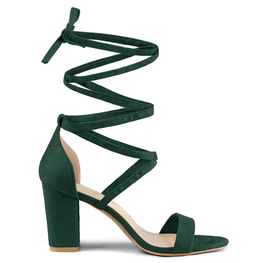 Allegra K Women's Strappy Lace Up Chunky Heel Sandals - Comfortable High Heels for Party, Wedding & Evening Outfits