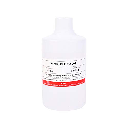 BRM Chemicals Refined Propylene Glycol - Water Soluble Hypoallergenic Moisturizer & Skin Cleanser for Soap Making, Shampoo DIY, Cosmetic Formulation & Personal Care - 500g - Perfect for Homemade Skincare, Hair Products & Bath Essentials