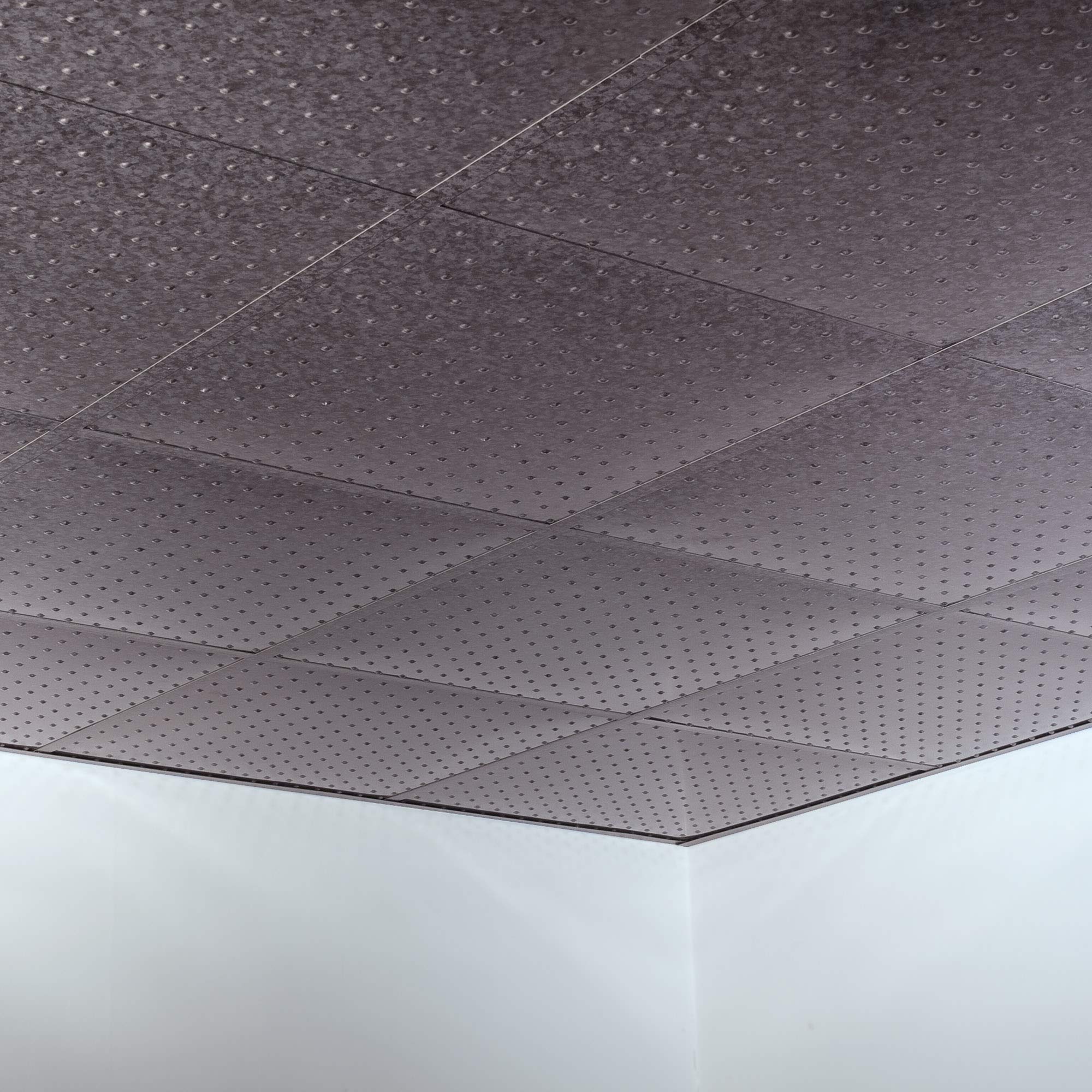 FASÄDE 2x2 ft Decorative Ceiling Tiles - 5 Pack Galvanized Steel Minidome Vinyl Lay-in Panels for Home Office & Commercial Interior Design