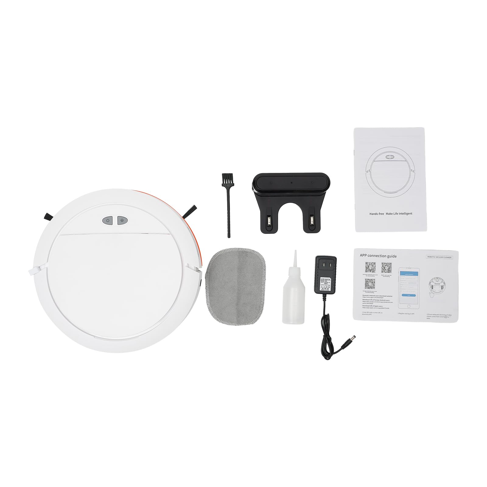 3-in-1 Robot Vacuum and Mop Combo with 2700Pa Strong Suction - Self-Charging Smart Vacuum Cleaner with APP Control for Pet Hair, Hard Floors & Low Carpets (White) | Perfect for Homes with Pets, Hardwood Floors & Daily Cleaning