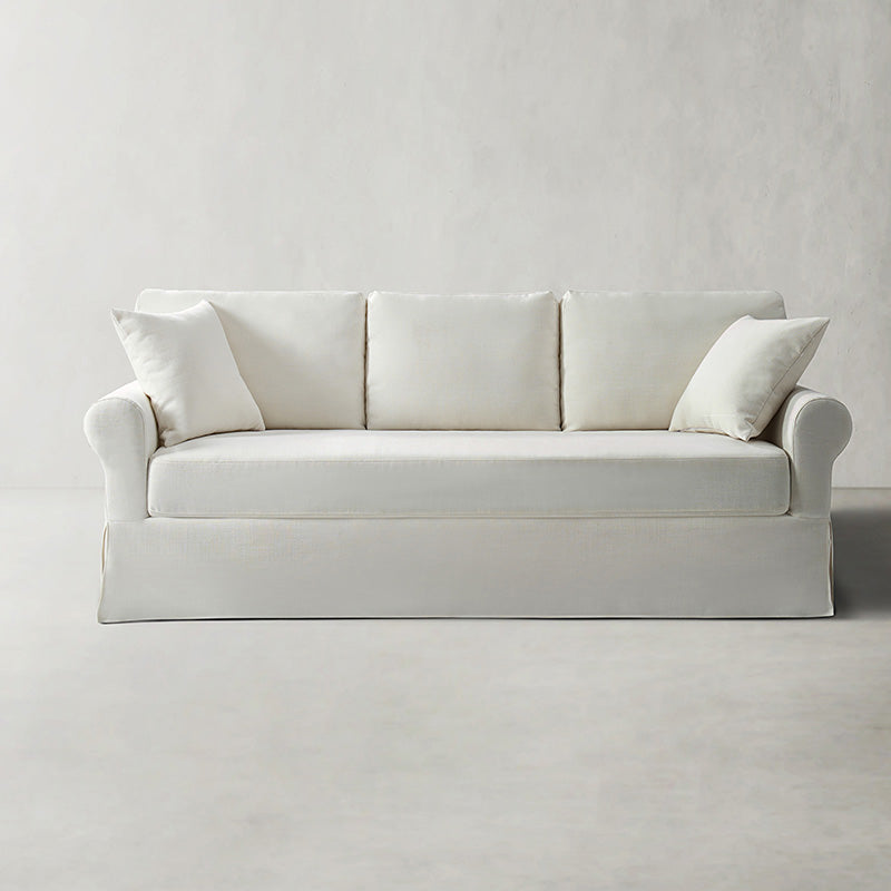 Rosetta Modern Slipcovered Sofa with Rolled Arms - Contemporary Living Room Furniture for Small Spaces & Apartments | Perfect for Relaxing, Entertaining & Home Decor