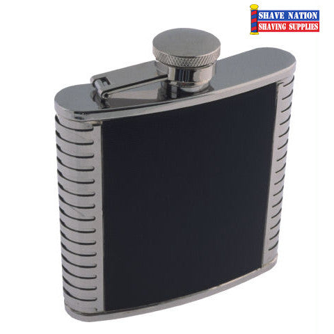 Premium Stainless Steel Flask with Black Leather Cover - 5oz Capacity - Perfect for Outdoor Adventures, Travel & Gifting