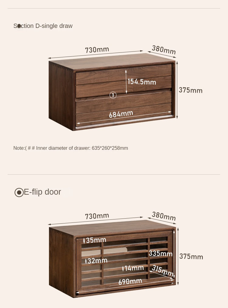 Premium Black Walnut Solid Wood Modular Bookcase - Customizable Storage Shelf for Home Office, Living Room & Library Organization