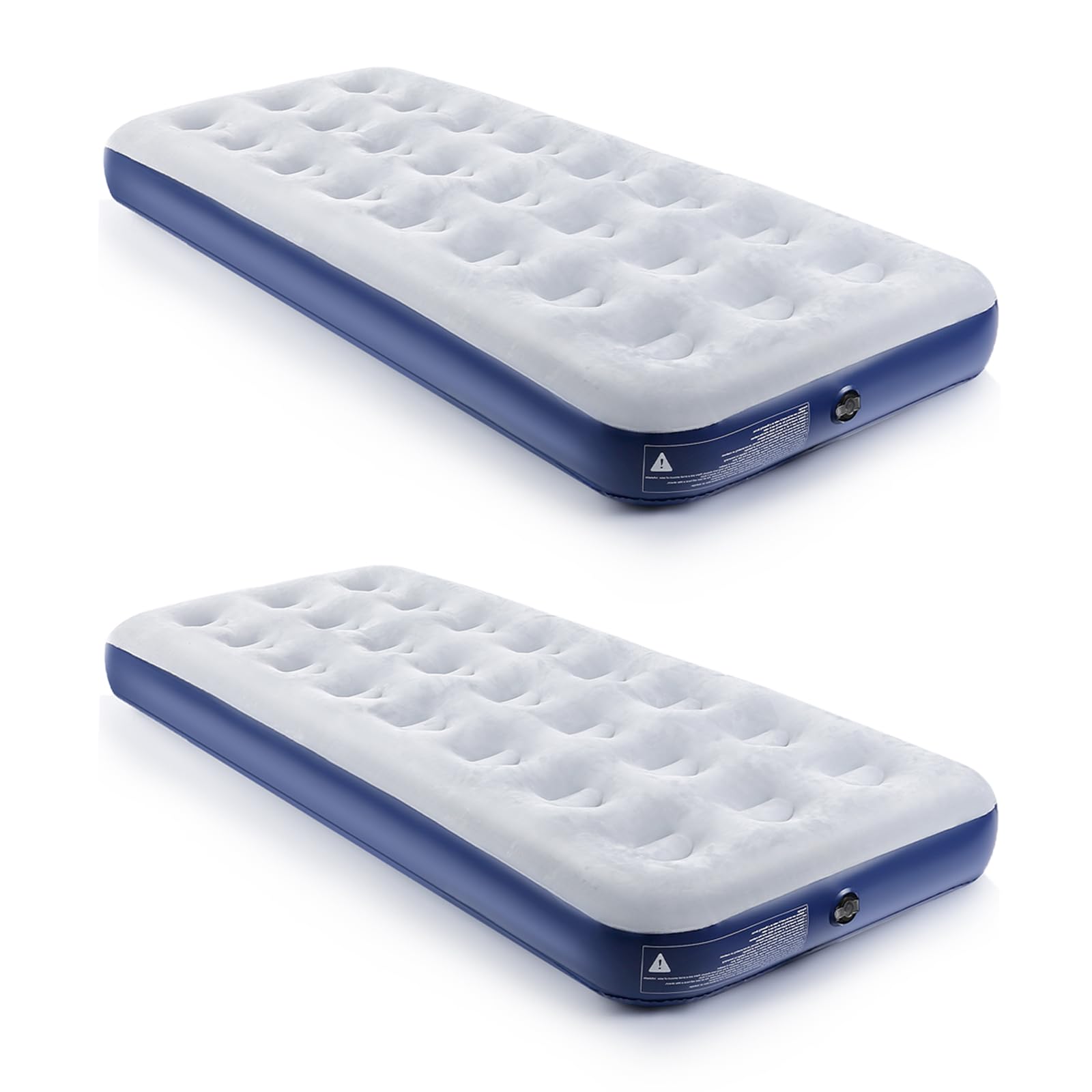 **2-Pack Inflatable Camping Air Mattress with Flocked Surface - Portable Travel Air Bed for Outdoor Camping, Tent, Guest & Travel - Perfect for Backpacking, Hiking & Home Use**