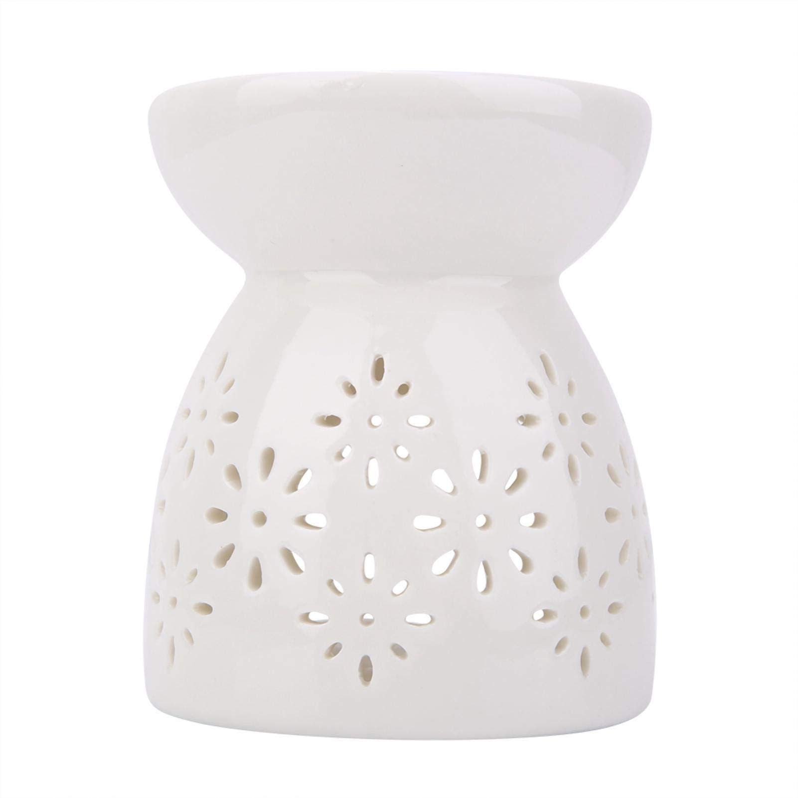 Ceramic Tealight Candle Holder & Essential Oil Burner - Aromatherapy Diffuser with Floral Design for Home Decor, Bedroom, Living Room & Relaxation - Perfect for Meditation, Spa Nights and Romantic Ambiance