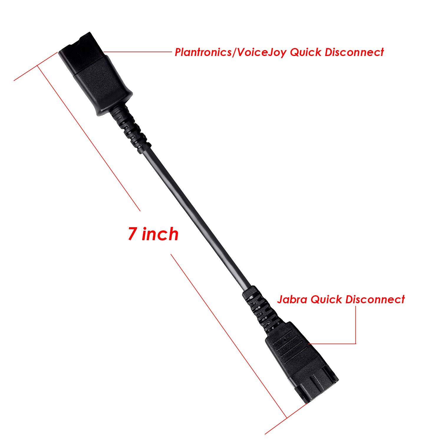Plantronics to GN Quick Disconnect Jumper Cable - VoiceJoy Headset Adapter for Office Phones & Call Centers - Convert Headsets for Professional Use in Business Communications