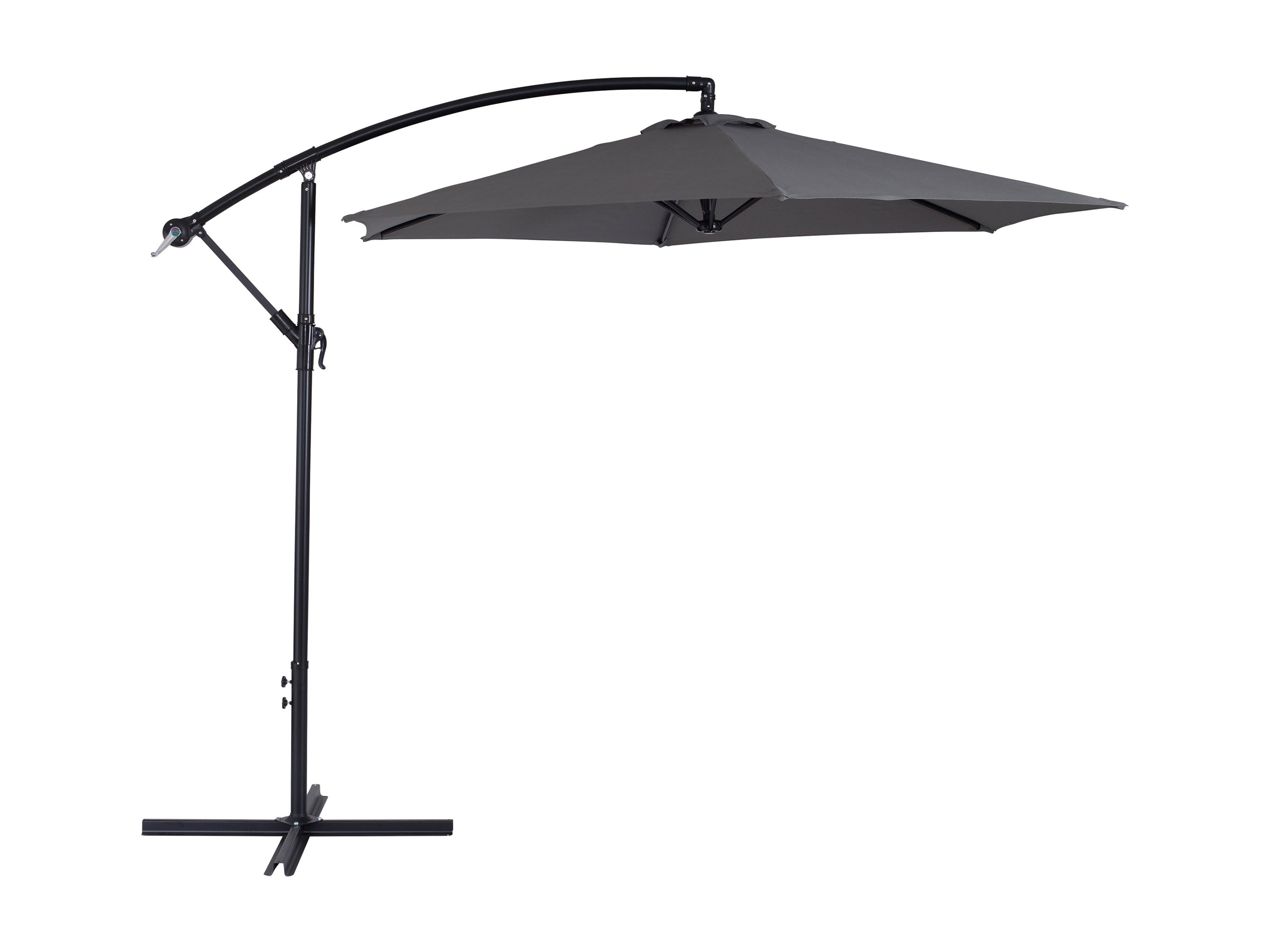 9ft Grey Cantilever Umbrella - Outdoor Patio Sun Shade with Adjustable Tilt for Poolside, Garden, and Backyard Relaxation