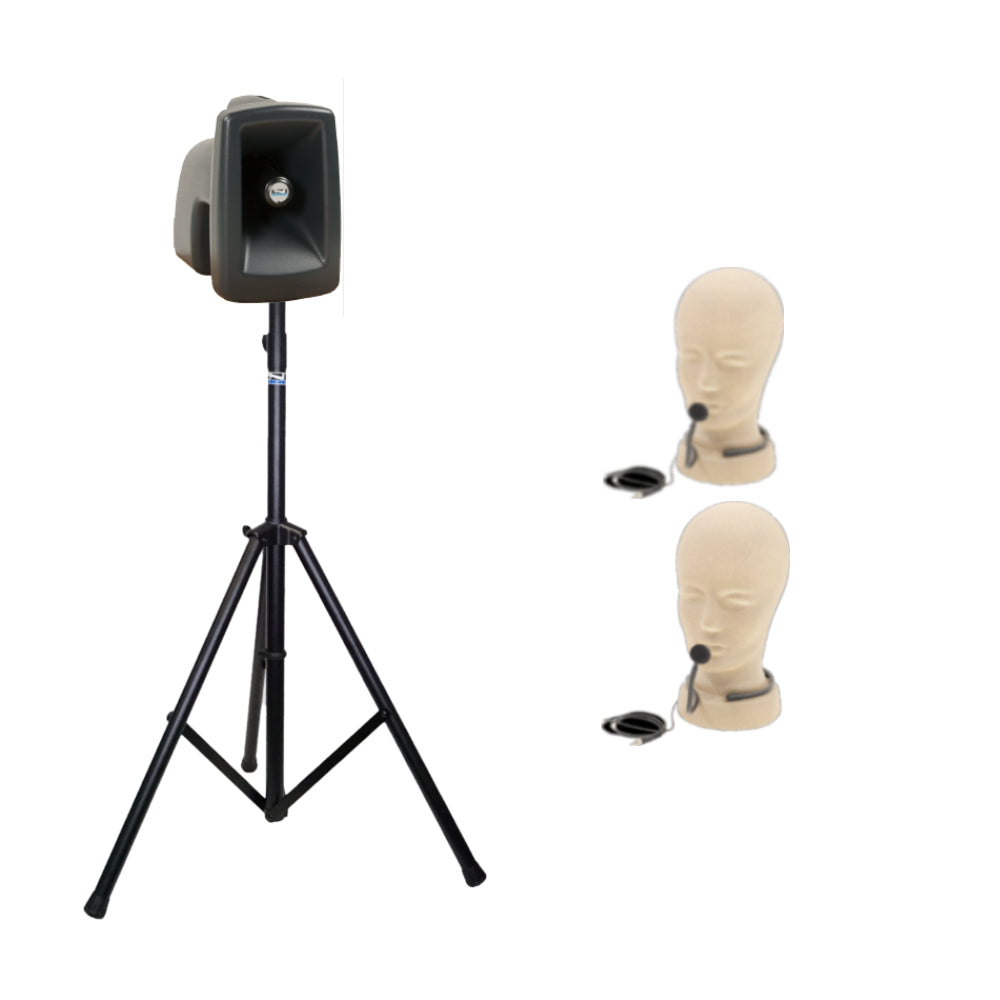 Anchor Audio MegaVox XU2 Portable PA Speaker System with 2 Wireless Microphones - Ideal for Outdoor Events, Parties, and Public Speaking