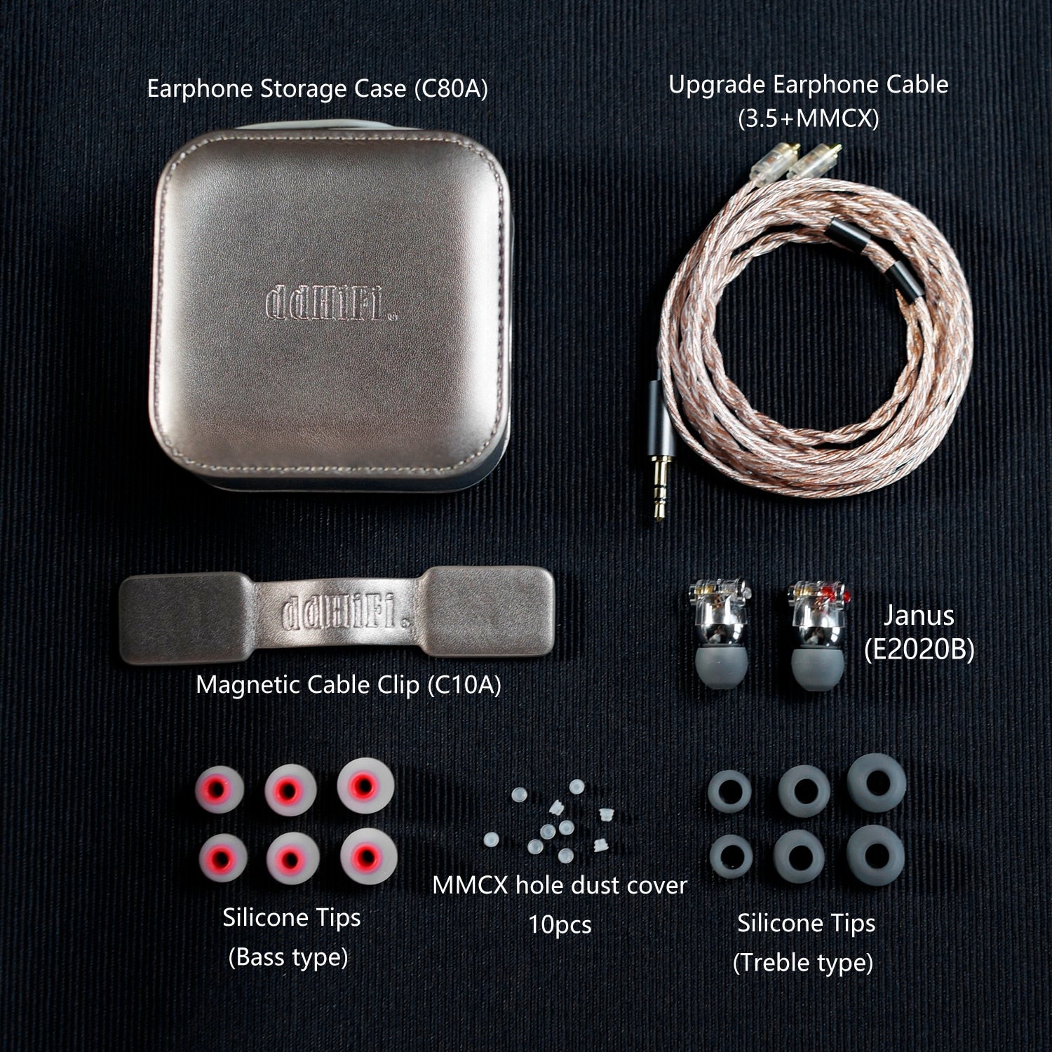 ddHiFi Janus2 E2020B HiFi In-Ear Earphones with High Resolution Sound - Perfect for Audiophiles, Commuting, and Studio Monitoring