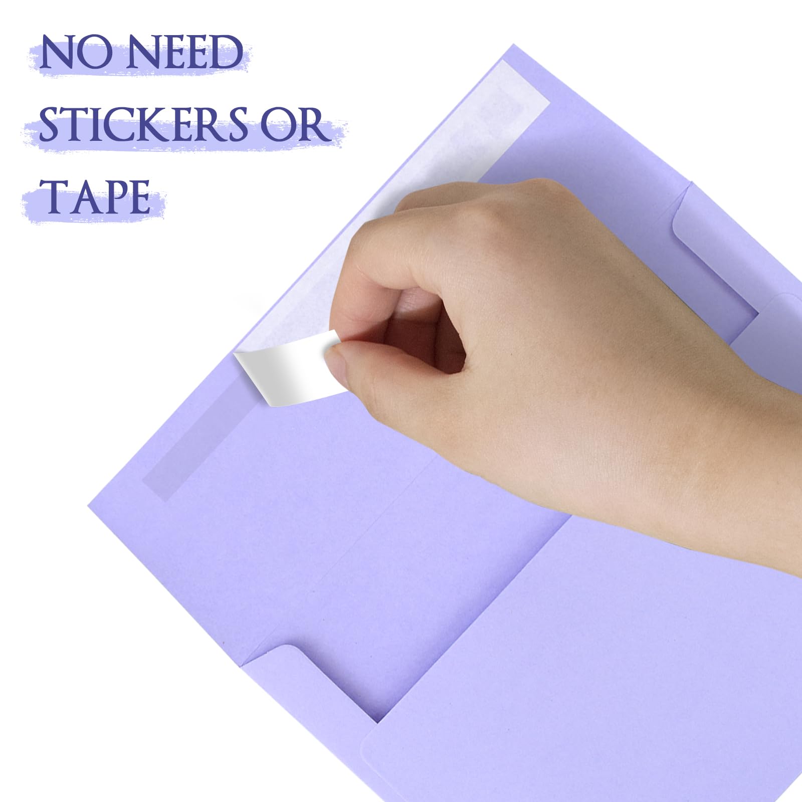 50 Pack 4x6 Purple Self Seal Envelopes for Invitations - A4 Printable Wedding, Baby Shower, Greeting Cards & Business Mailing - Perfect for DIY Events, Stationery & Office Use