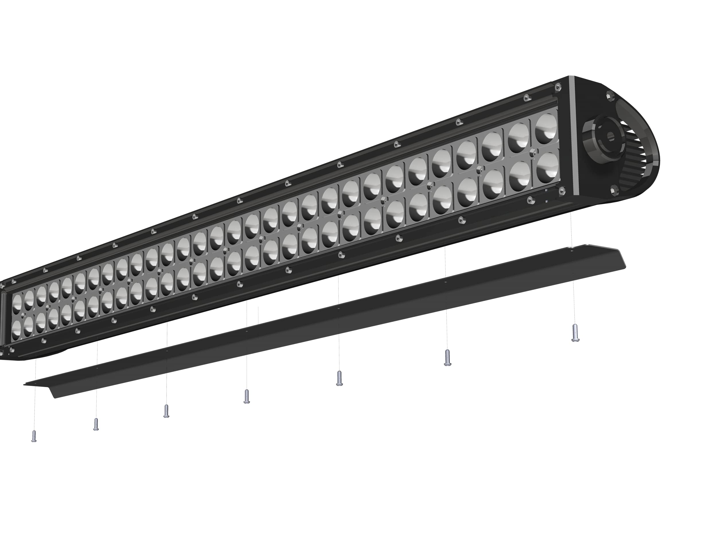 40 Inch Straight Double Row LED Light Bar Noise Cancelling Wind Diffuser - Black Aluminum Alloy for Off-Road Trucks, ATVs & UTVs | Reduces Wind Noise & Improves Light Performance (Model Z330040S)