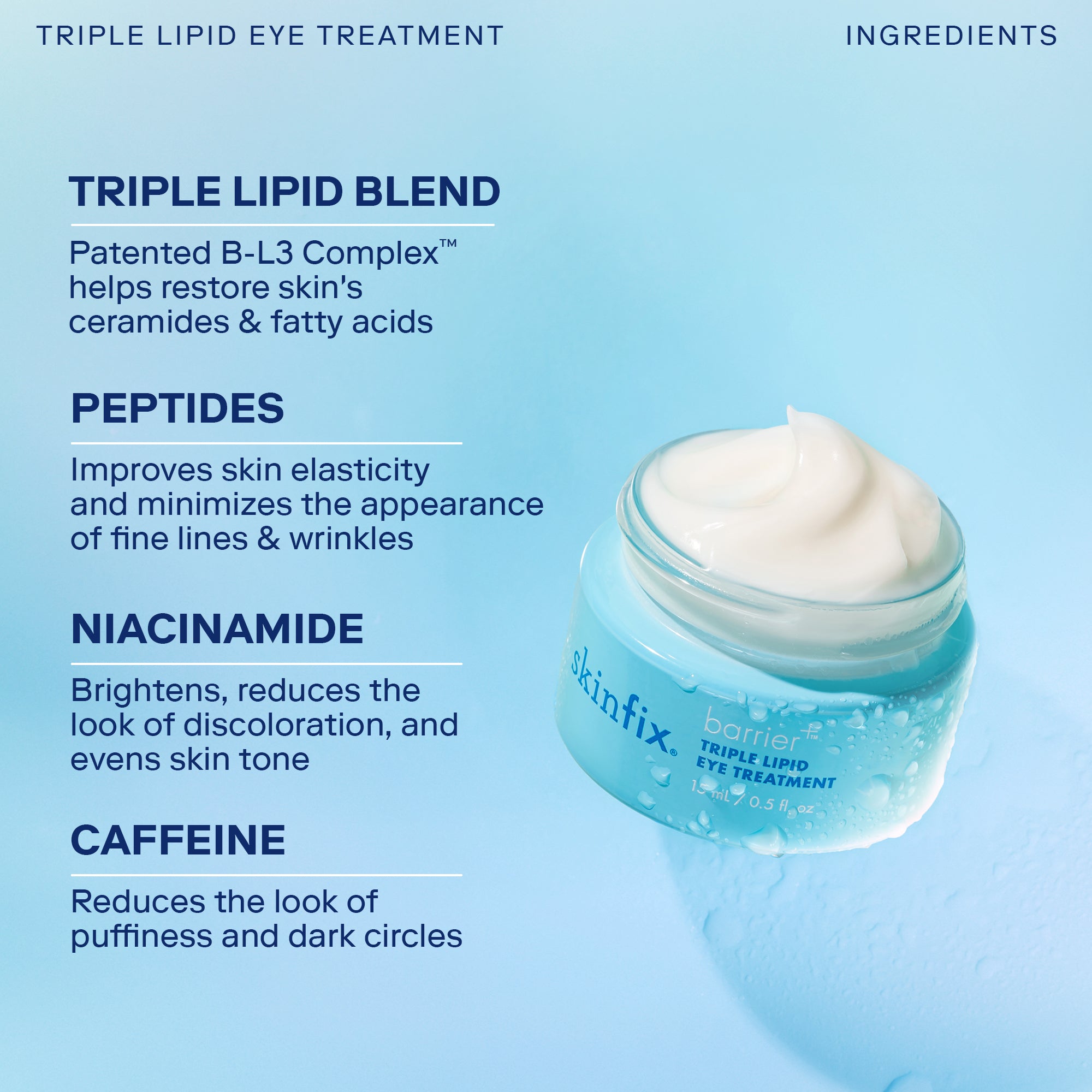 Barrier+ Triple Lipid Eye Treatment Cream - Anti-Aging Eye Cream for Dark Circles, Wrinkles & Puffiness - Hydrating & Firming Eye Treatment for Day & Night Use