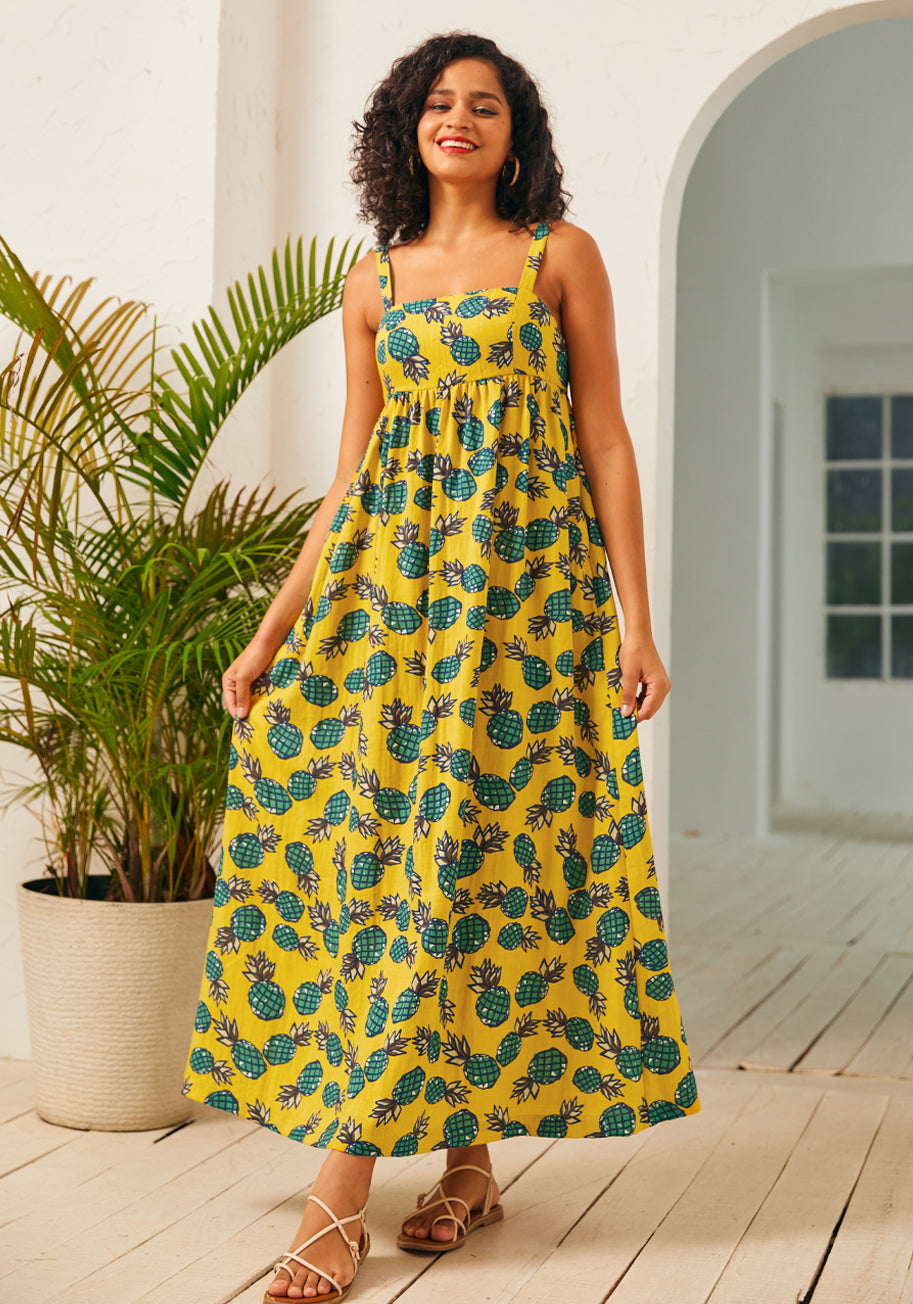 Enchanted Forest Floral Maxi Dress for Women - Boho Summer Beach Dress for Vacations, Parties & Outdoor Events