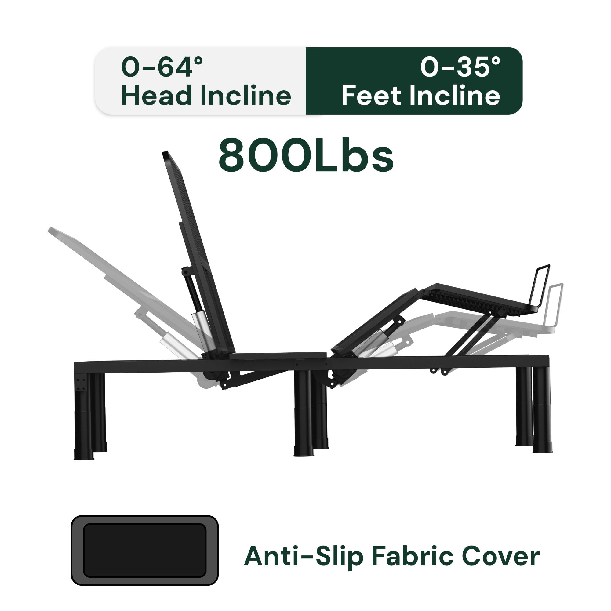 SunsGrove Queen Adjustable Bed Frame with Wireless Remote - Electric Zero Gravity Bed with Head & Foot Incline, Adjustable Height Base, Memory Presets & Anti-Snore Function - Perfect for Home, Office, and Guest Room Use