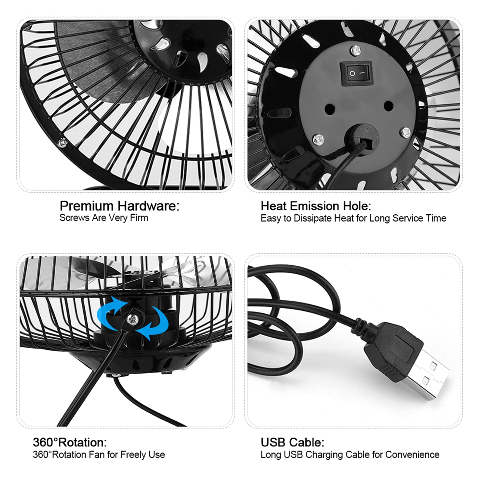 Portable Mini Solar Fan - Solar Powered Cooling Fan for Outdoor Camping, Hiking & Ventilation | USB Rechargeable, Lightweight & Weatherproof for Patio, Tent, RV & Emergency Use