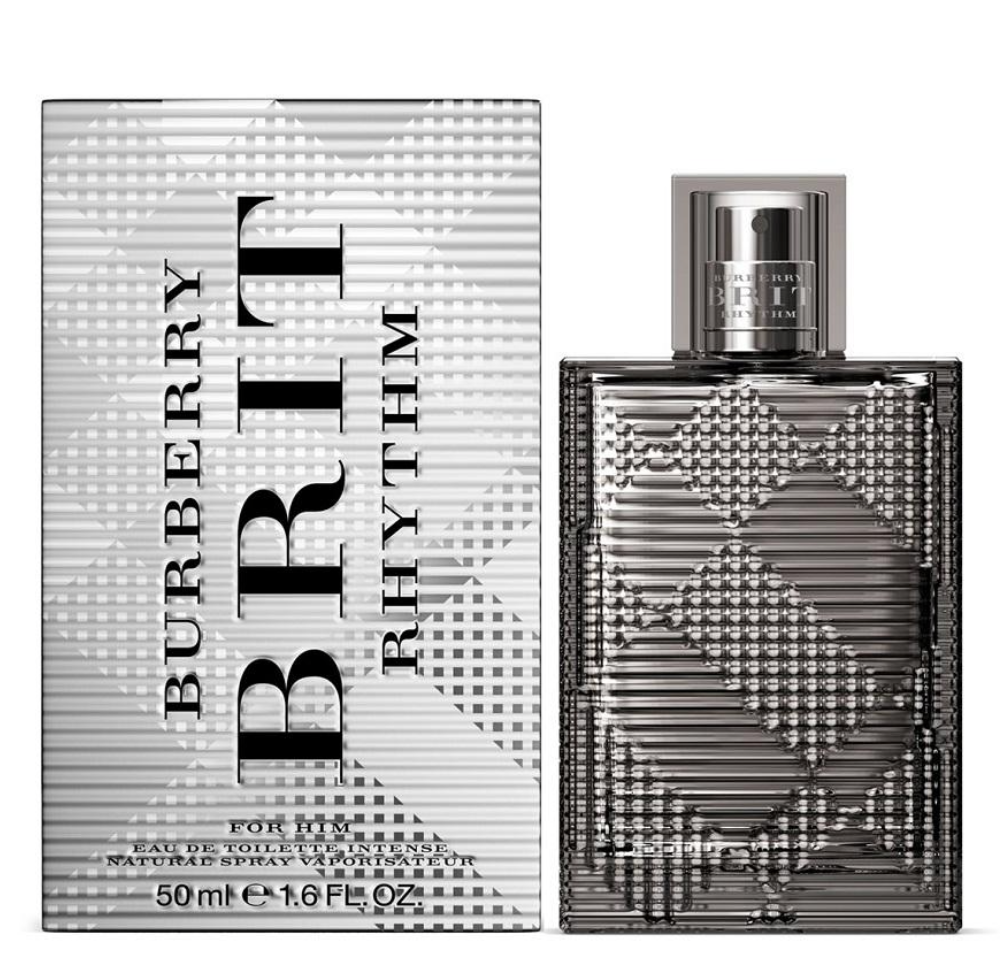 Burberry Brit Rhythm Intense 50ML EDT Spray for Men - Fresh Woody Fragrance for Day & Night Wear, Office & Date Nights