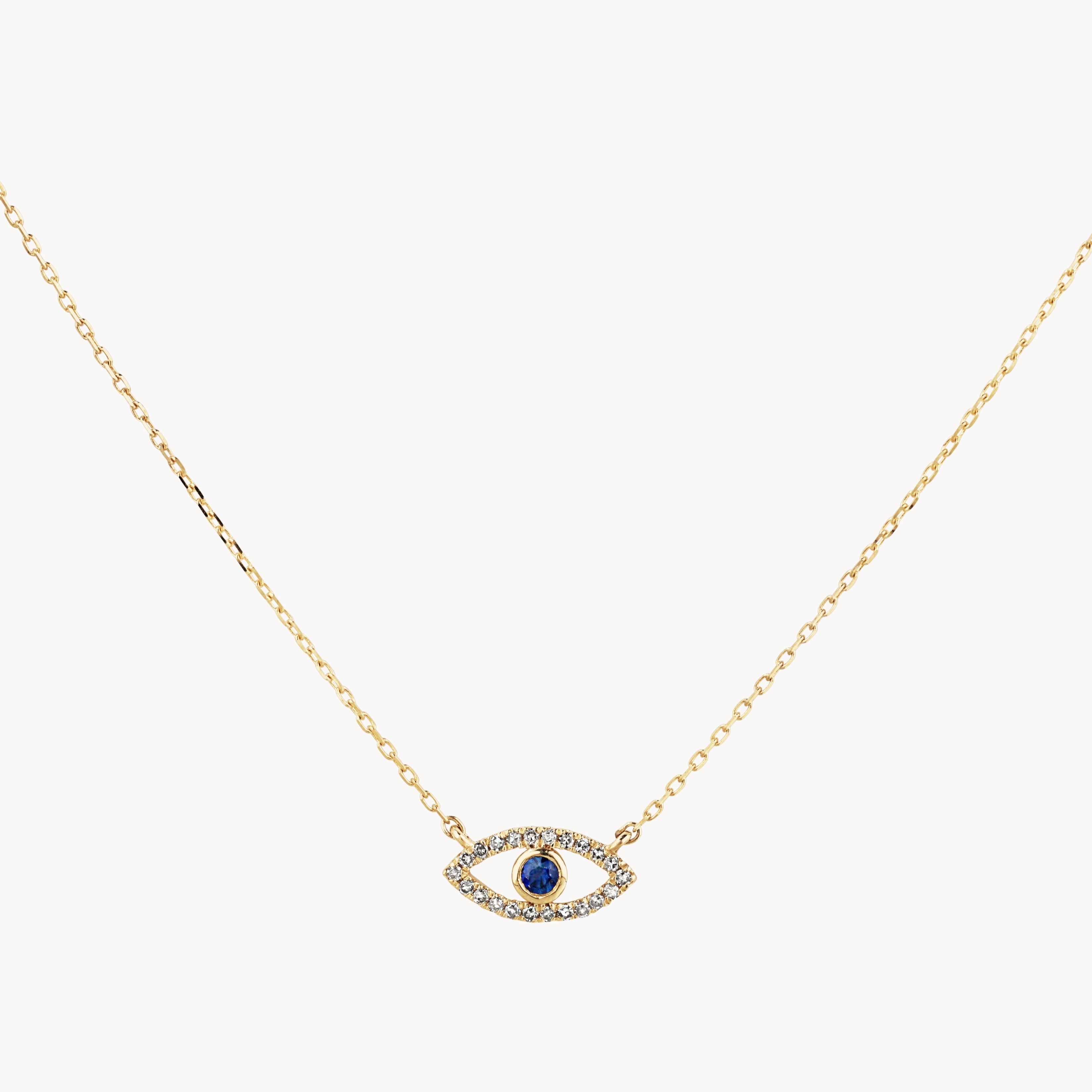 10k Gold Diamond Evil Eye Necklace for Women - Protection Jewelry Gift for Birthday, Anniversary & Everyday Wear