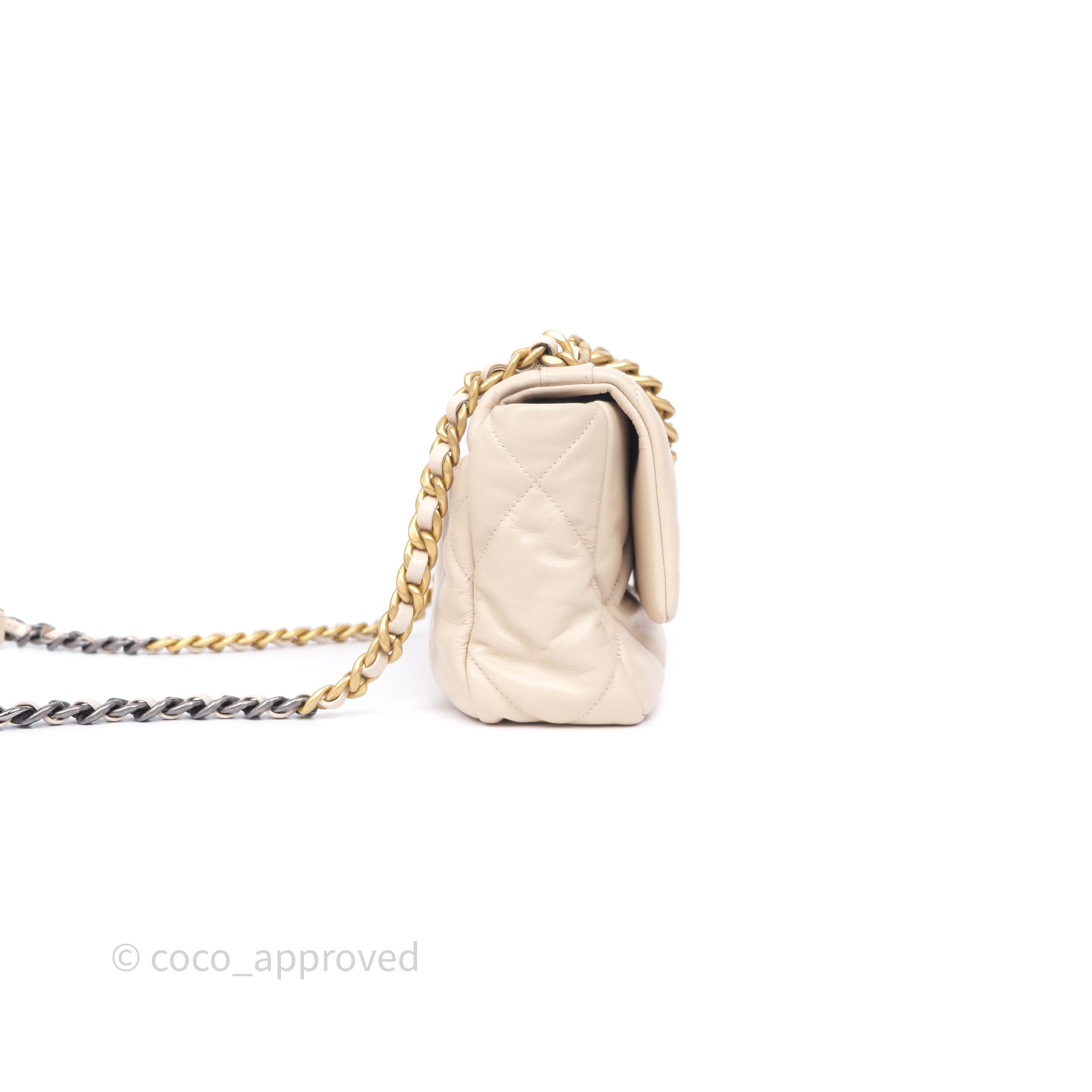 Chanel 19 Small Handbag in Light Beige with Mixed Hardware - Luxury Designer Shoulder Bag for Women, Perfect for Everyday Use & Special Occasions