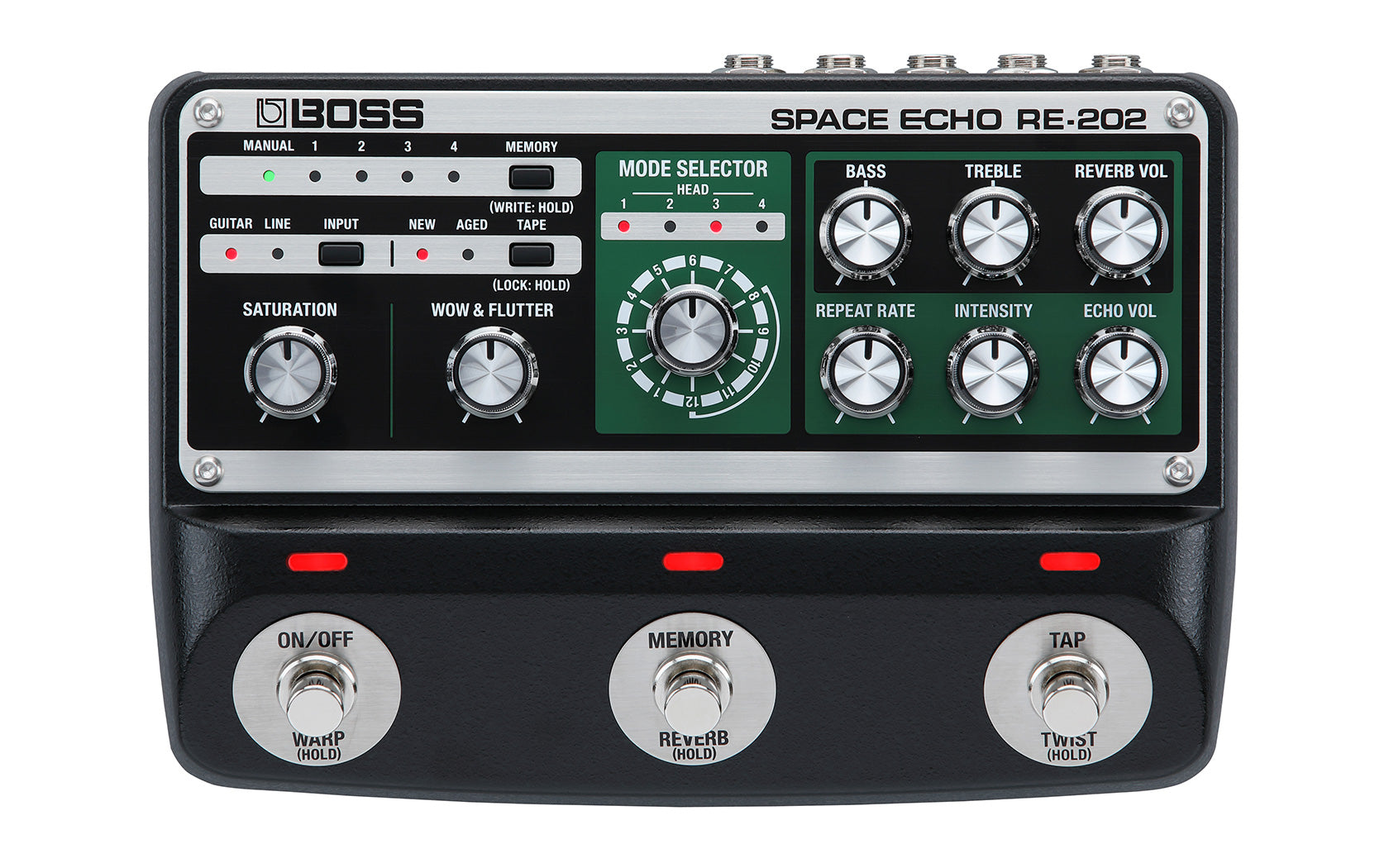 BOSS RE-202 Space Echo Guitar Effects Pedal - Vintage Tape Delay & Reverb for Electric Guitar, Studio & Live Performance