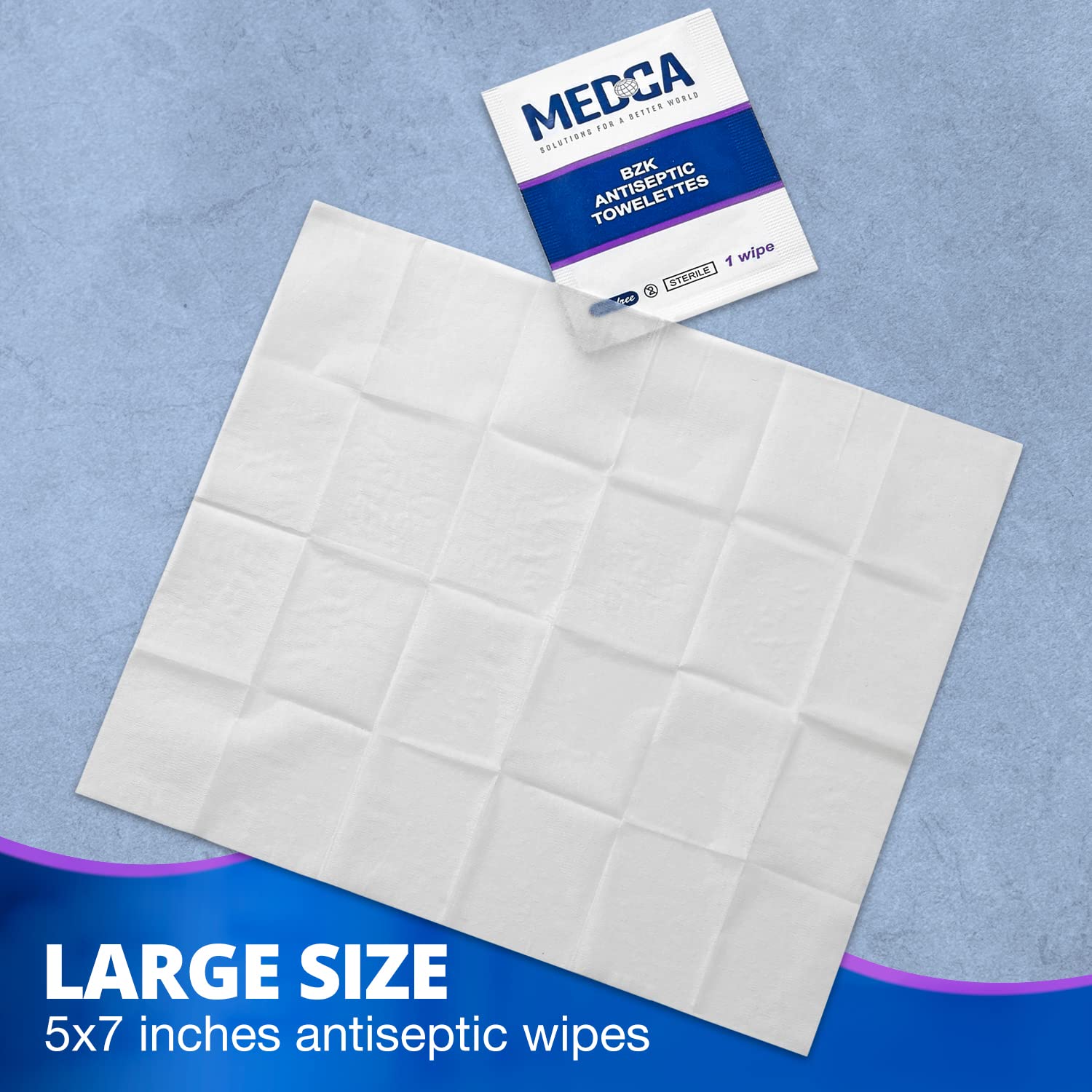 MEDca 300-Pack Benzalkonium Chloride Hand Wipes | BZK Antiseptic Cleaning Swabs | Single-Use Sanitizing Wipes for Home, Office & Travel Hygiene