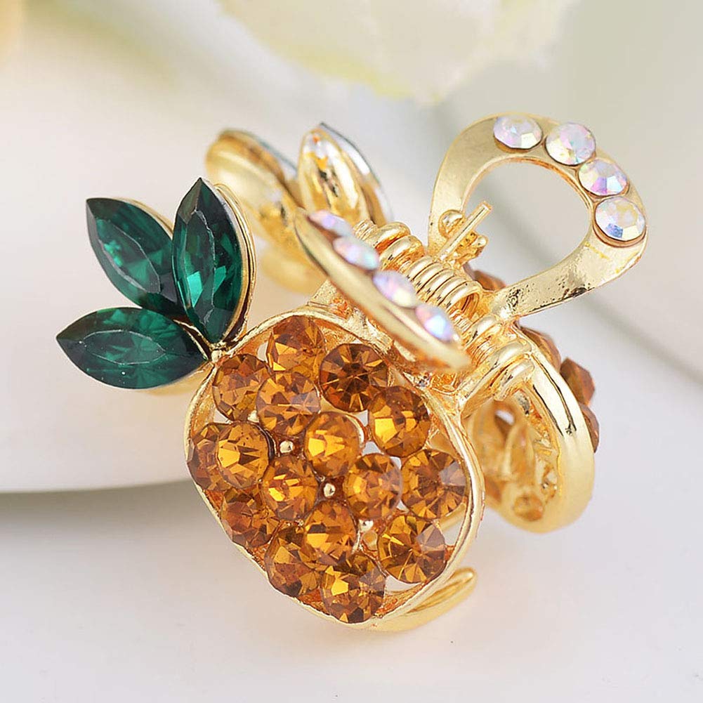 5-Pack Fashion Rhinestone Hair Claw Clips - Pineapple Bobby Pins & Barrettes for Women - Hair Accessories for Parties, Weddings, and Everyday Styling