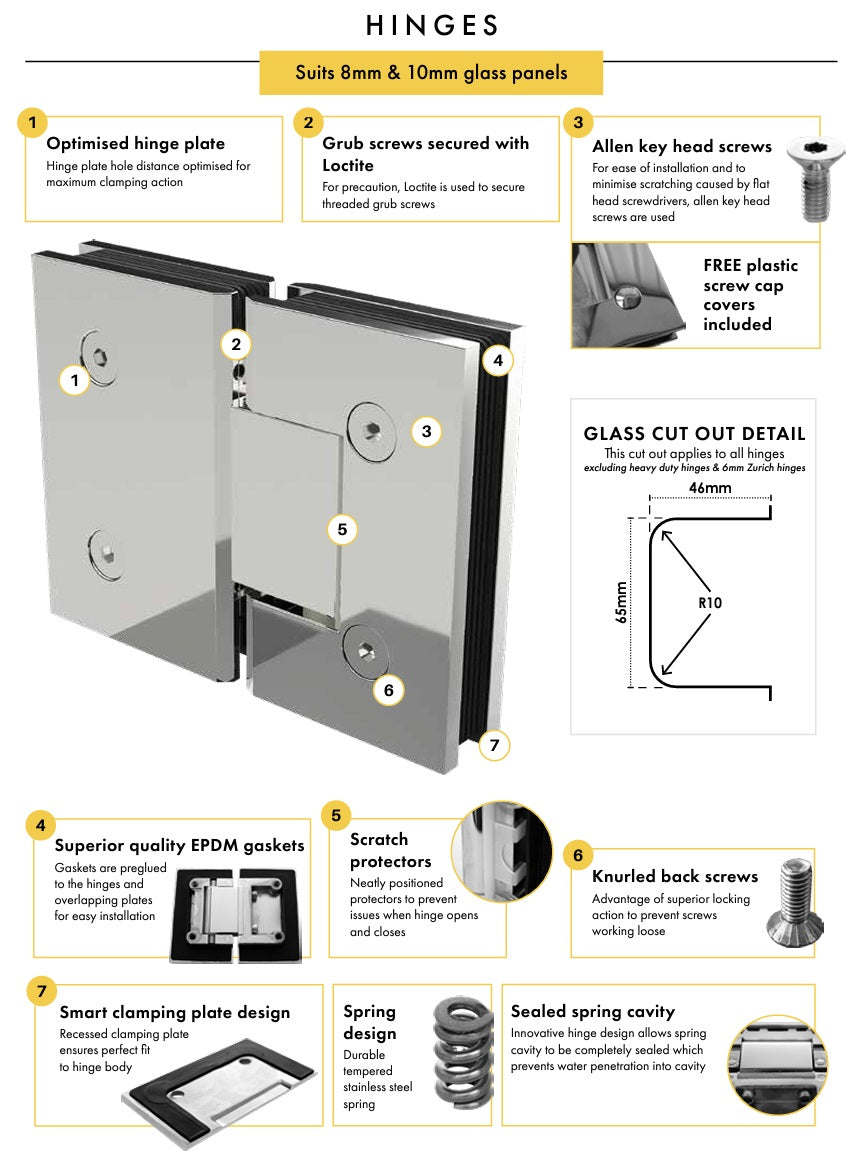 Frameless Glass Shower Screen with Satin Chrome Finish - Dry Glaze U Channels, Door & Hinge Panel - Perfect for Modern Bathroom Renovations