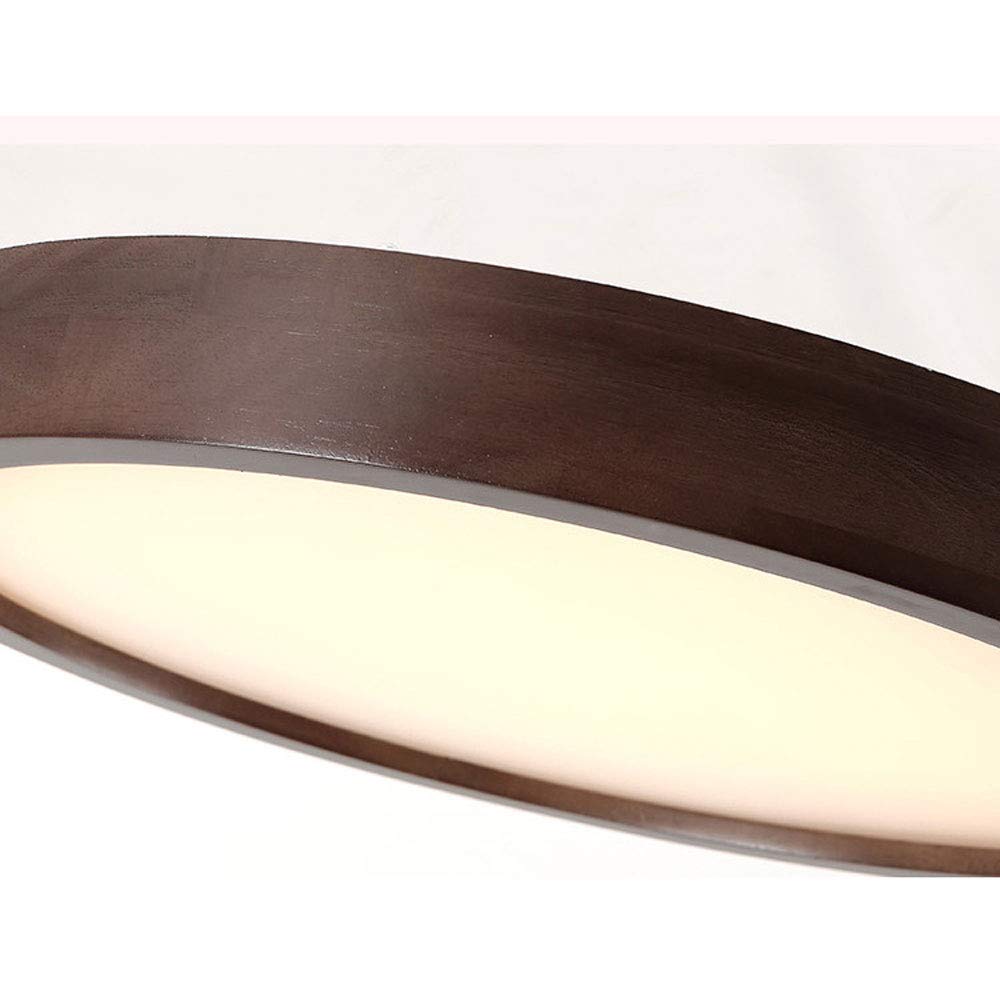 Modern LED Flush Mount Ceiling Light - Round Dark Wood Finish with Adjustable Warm/Cool/Neutral White Light - Energy Efficient Dimmable Lighting Fixture for Bedroom, Dining Room, Study, Living Room & Office Spaces