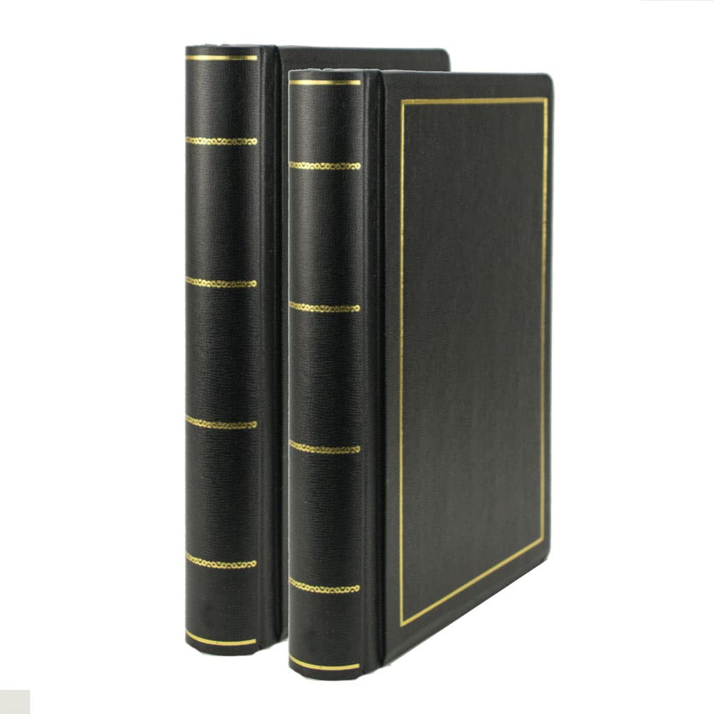 Blumberg Hylson Minute Books - 2 Pack Letter Size Binder with 125 Sheets Paper - Black Imitation Leather for Business Meetings & Corporate Record Keeping