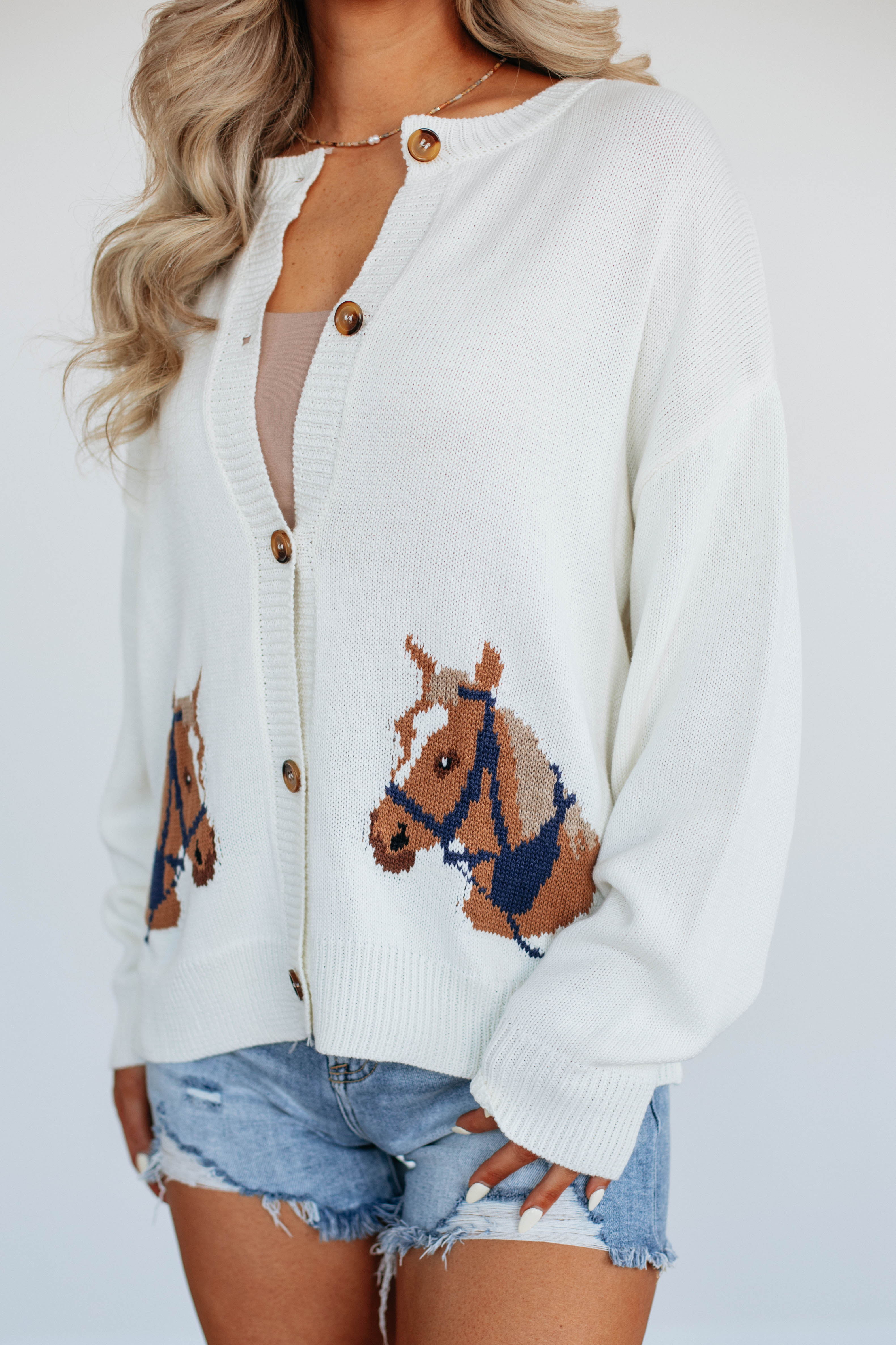Stylish Hold Your Horses Cardigan for Women - Cozy Knit Sweater for Fall & Winter - Perfect for Casual Outfits and Layering