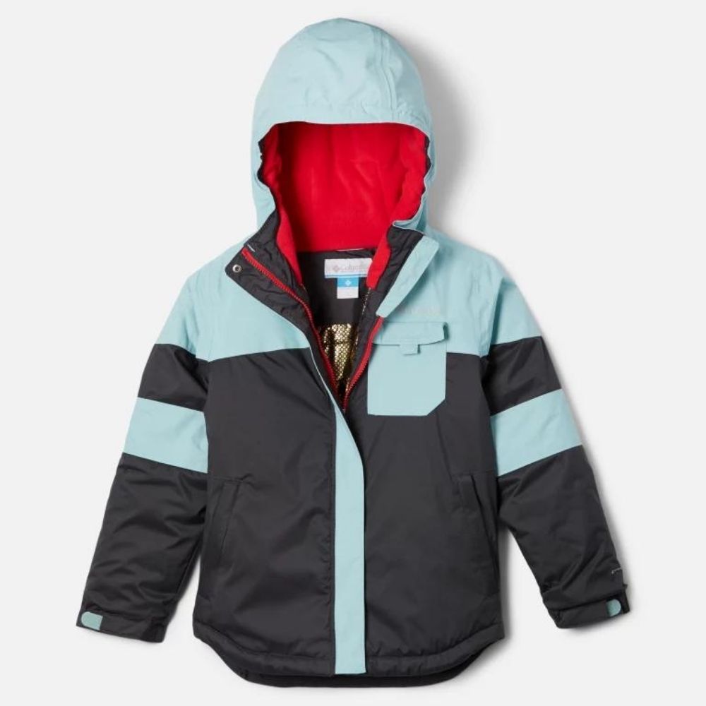 Columbia Mighty Mogul II Girls' Waterproof Ski Jacket - Shark Aqua Haze Color, XL Size | Warm Winter Snow Jacket for Kids Skiing, Snowboarding & Outdoor Activities