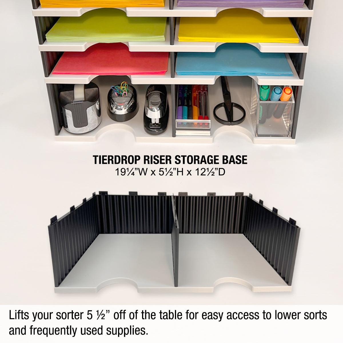 Ultimate Office TierDrop™ PLUS 24 Slot Organizer with Riser Storage Base - Perfect for 19w Literature, Forms, Mail & Classroom Sorting - Ideal for Office, School & Home Organization