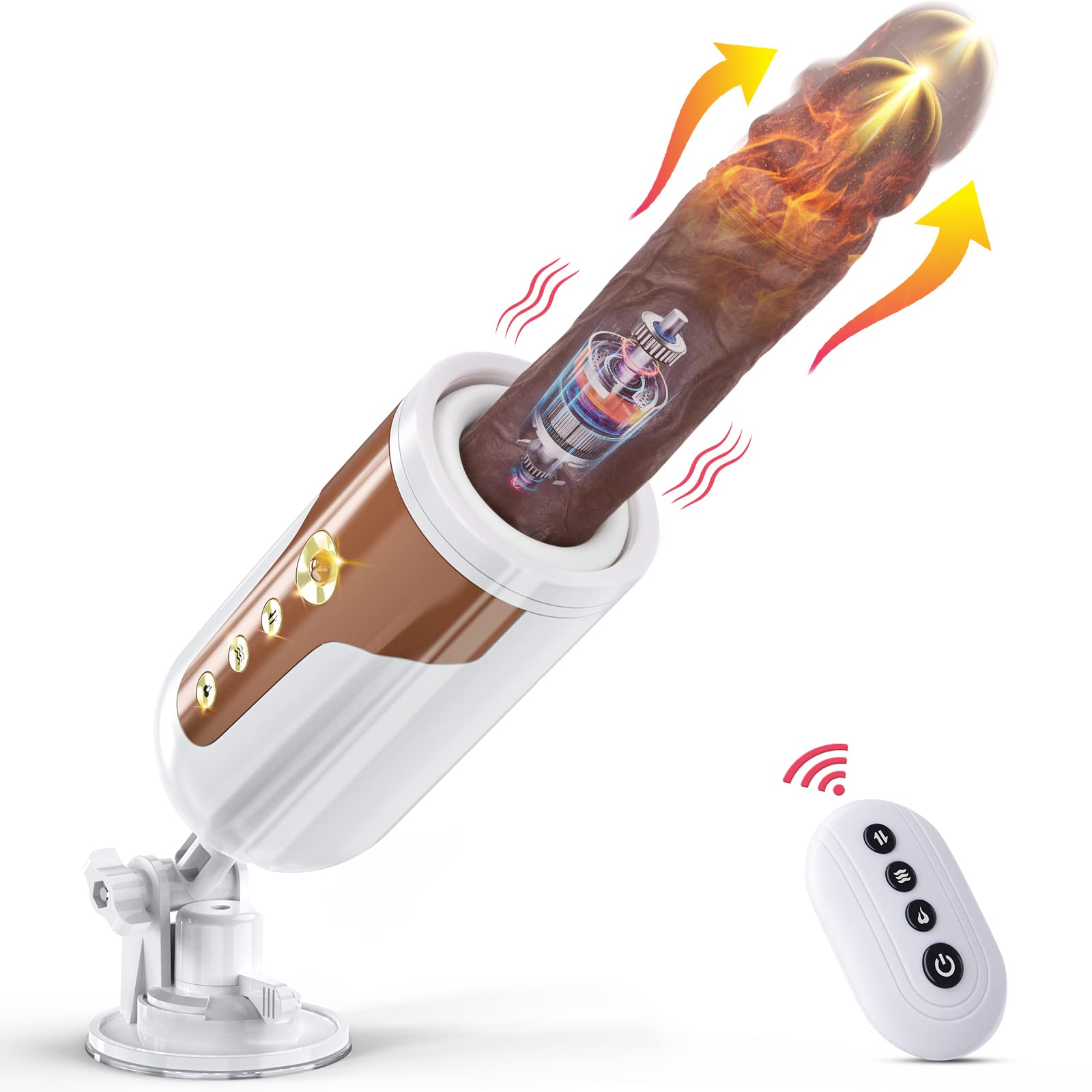 Automatic Thrusting Sex Machine for Women & Men - Remote Control Dildo with Strong Suction Cup, Hands-Free Adult Toy for Couples Pleasure | Bedroom Use, BDSM Play, Solo & Partner Intimacy (Black)