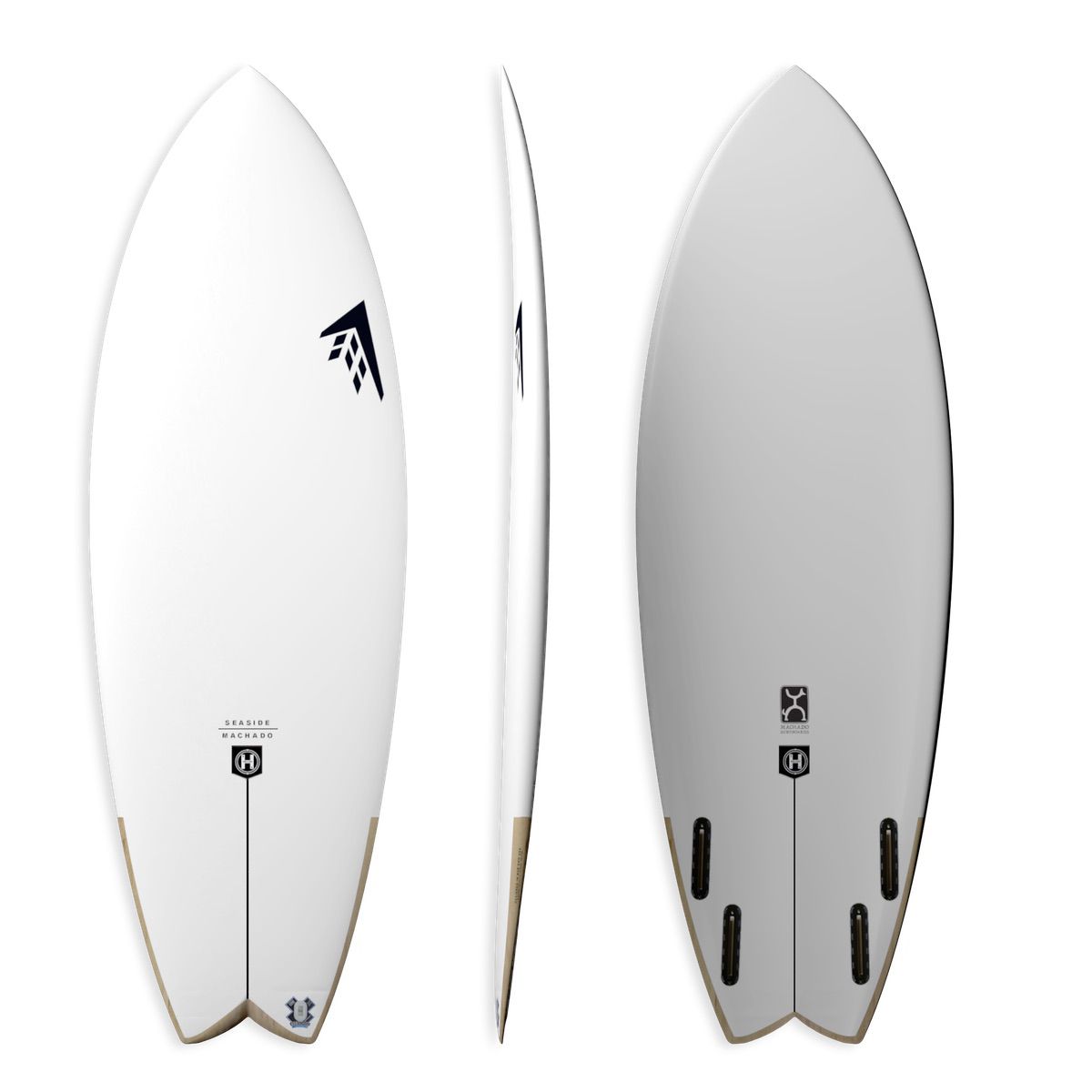 Machado Seaside 5'6 Surfboard - Helium White FCS2 Fin System - Perfect for Small Waves & Beach Breaks