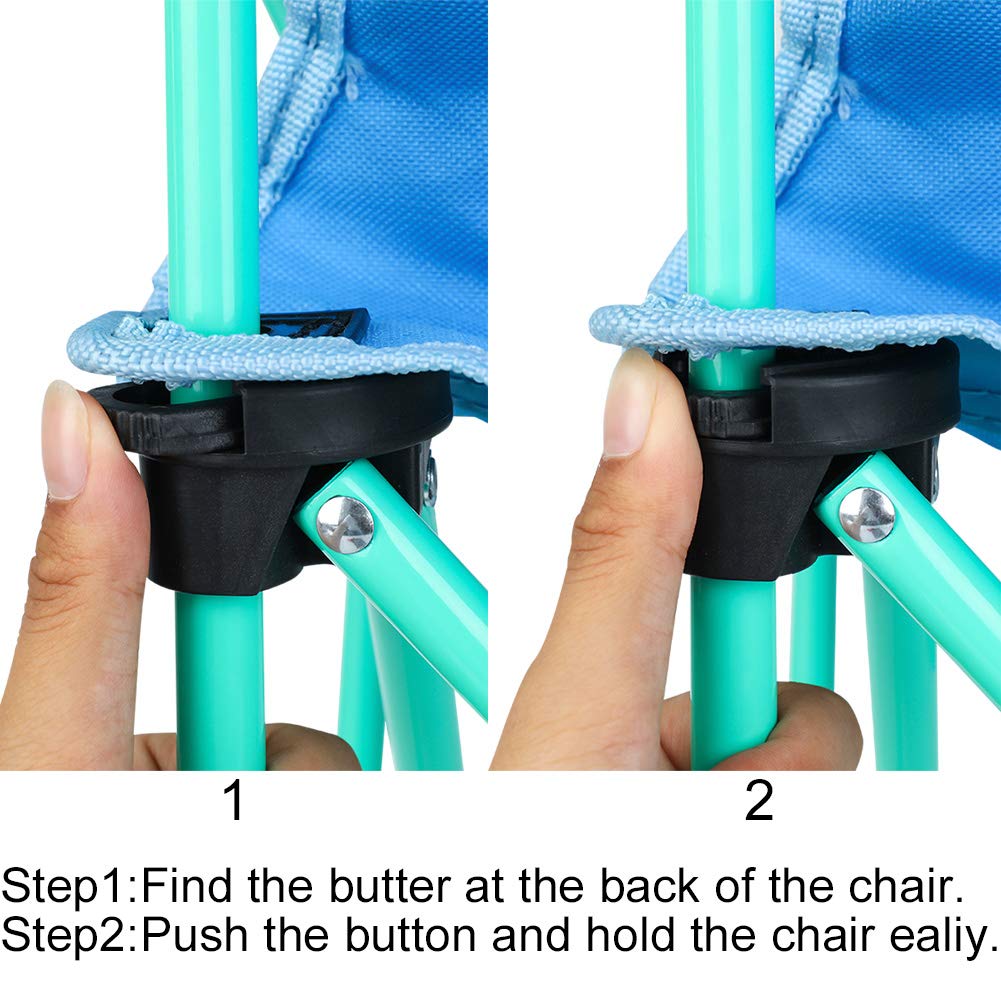 KABOER Kids Folding Camping Chair with Cup Holder & Carry Bag - Portable Outdoor Lawn Chair for Children, Beach, Picnic, Travel & Backyard Use