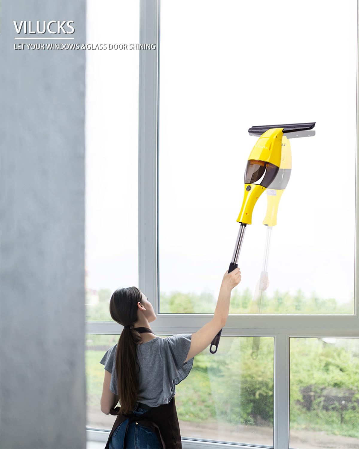 Rechargeable Cordless Window Vacuum Cleaner - 11 Inch Electric Squeegee for Windows, Mirrors, Tiles, Glass Doors & Car Windshield | Perfect for Home Cleaning, Auto Detailing & Commercial Use